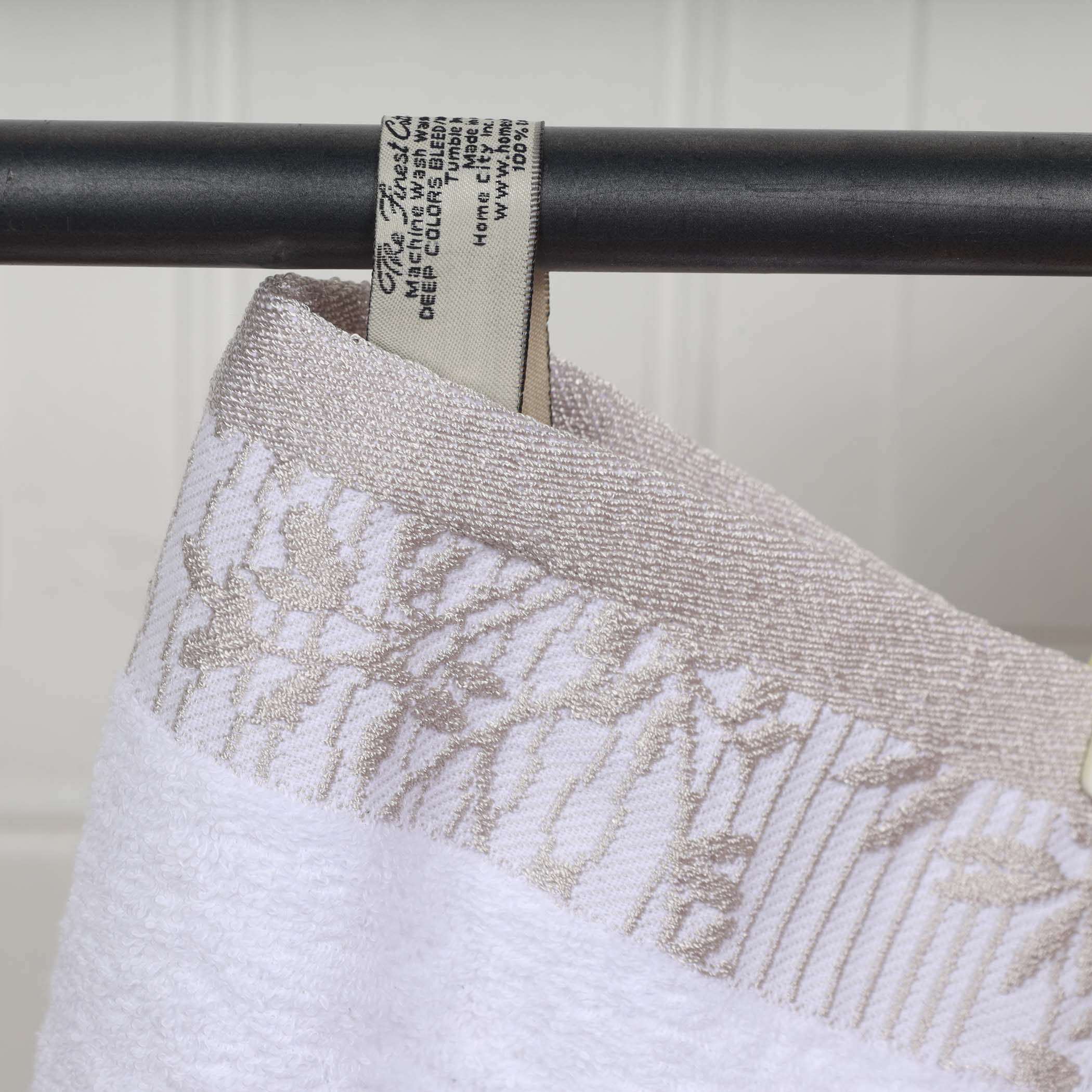 Cotton Floral Jacquard Border Bath Towel Set of 4 - Wisteria - Image 24