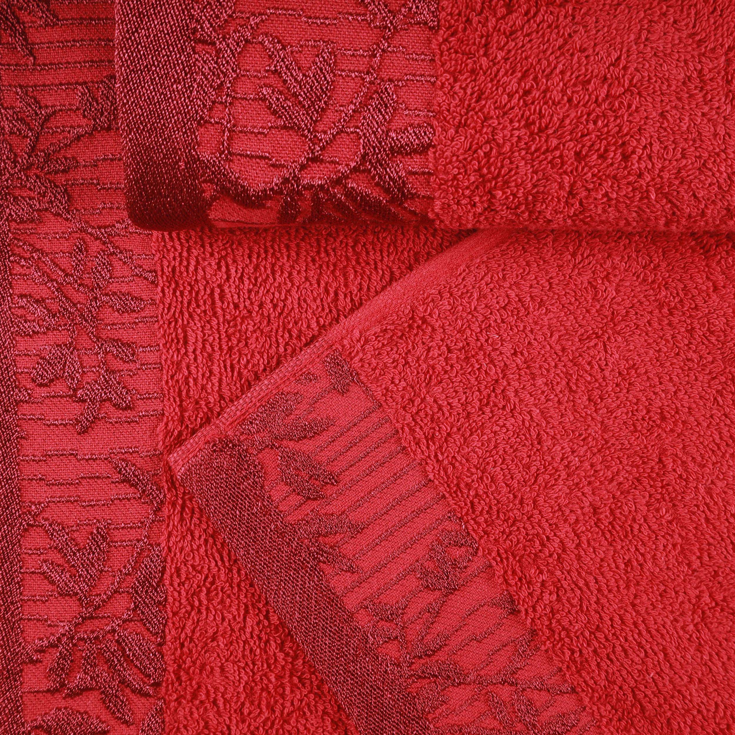 Cotton Floral Jacquard Border Bath Towel Set of 4 - Wisteria - Image 45