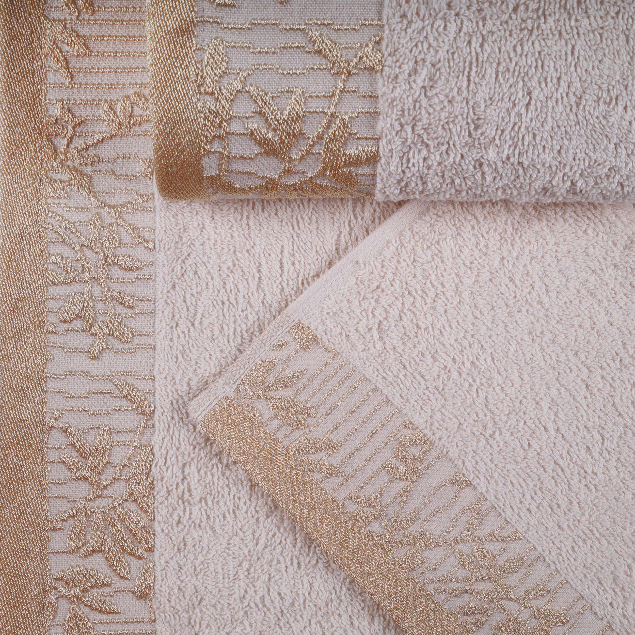 Cotton Floral Jacquard Border Bath Towel Set of 4 - Wisteria - Image 51