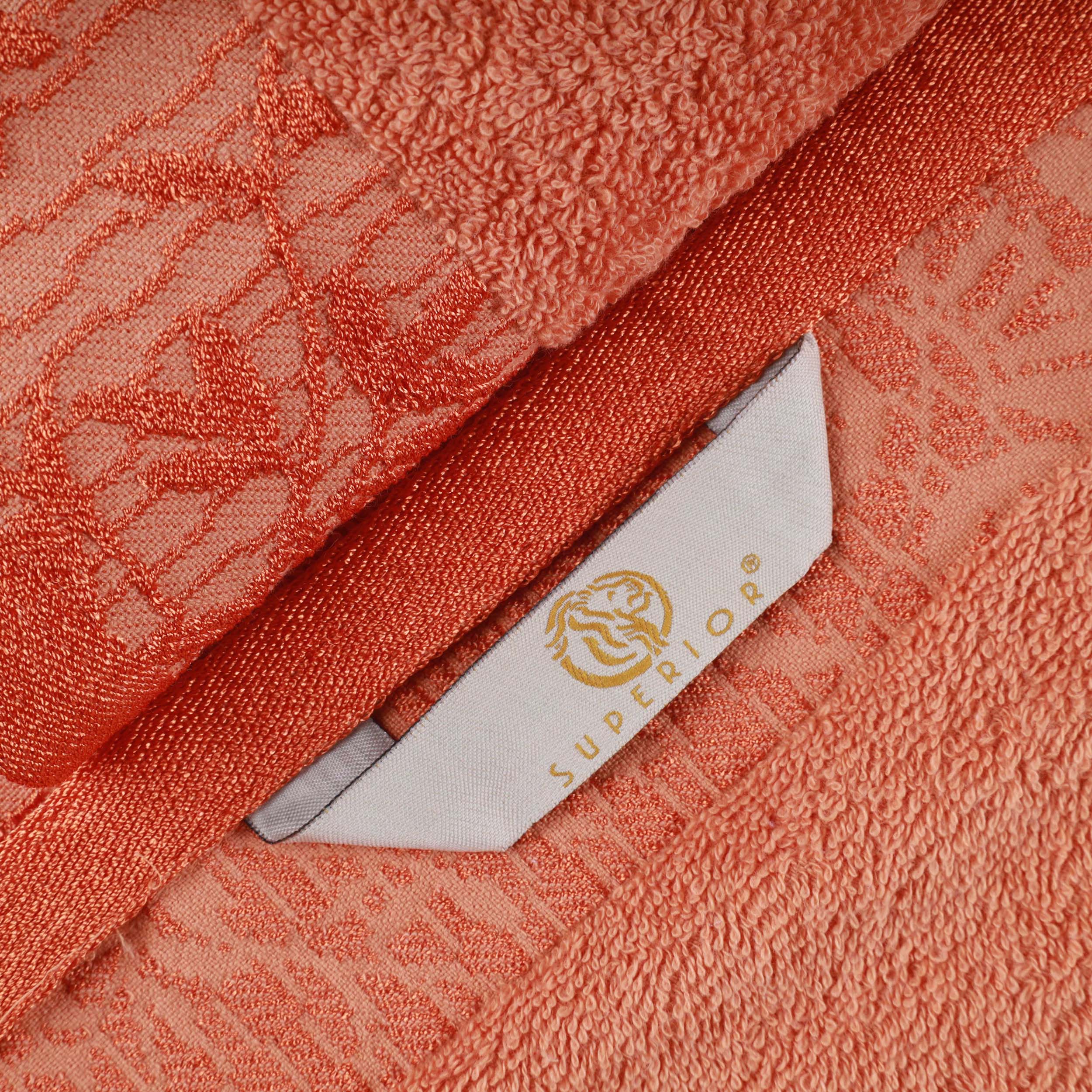 Cotton Floral Jacquard Border Bath Towel Set of 4 - Wisteria - Image 58