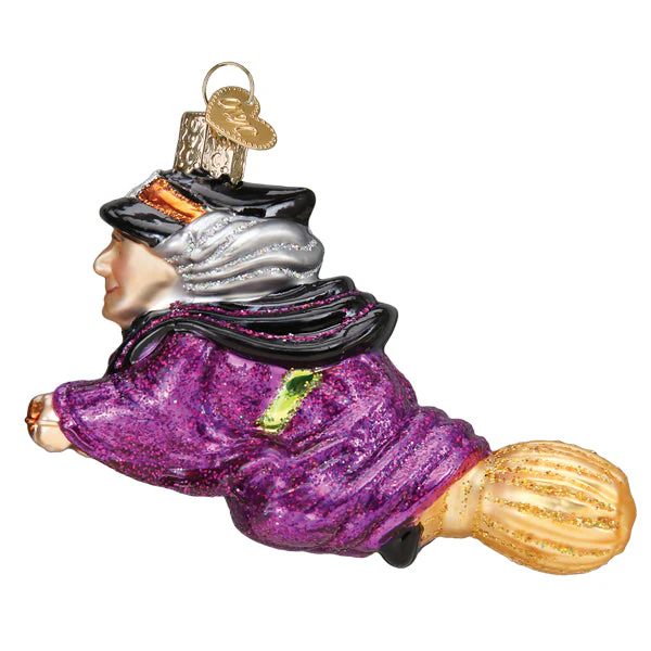 Witch On Broomstick Ornament - Image 4