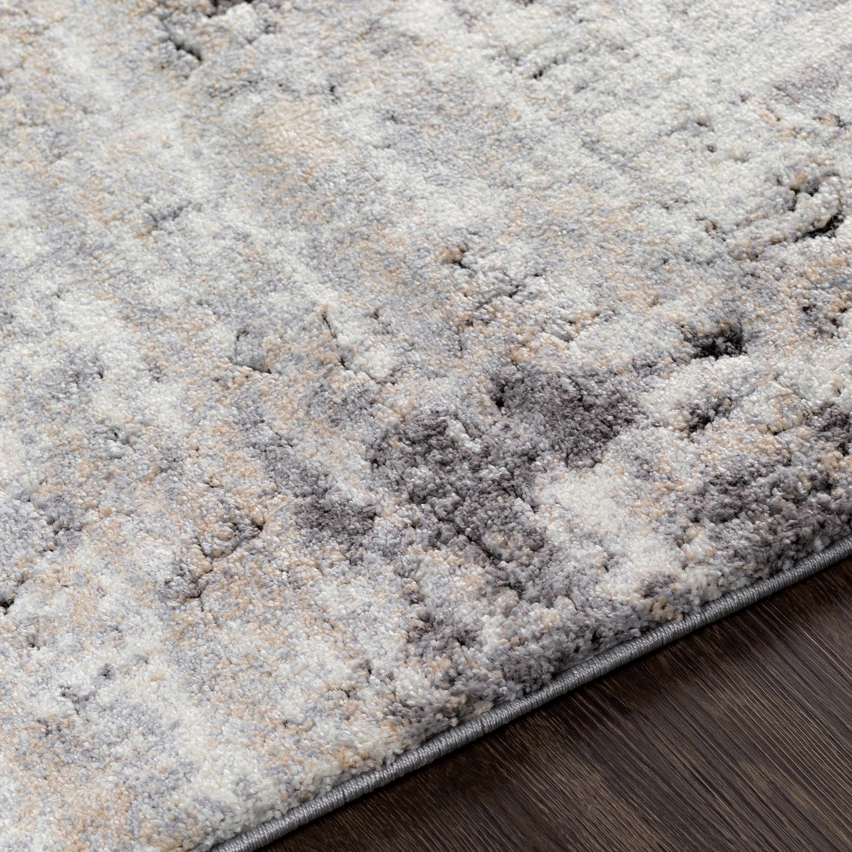 Witchford Abstract Charcoal Thick Rug - Image 4