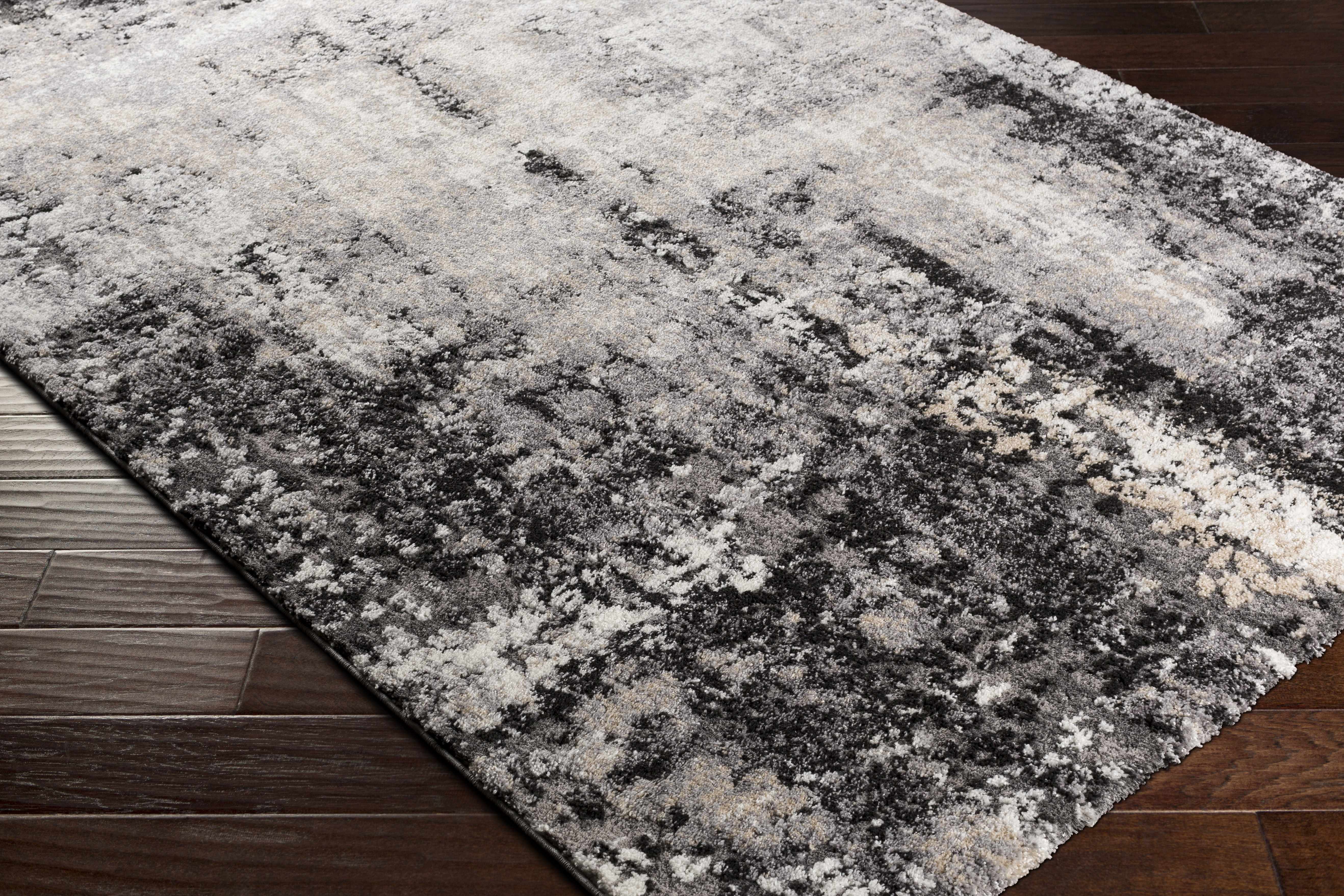 Witchford Abstract Charcoal Thick Rug - Image 6