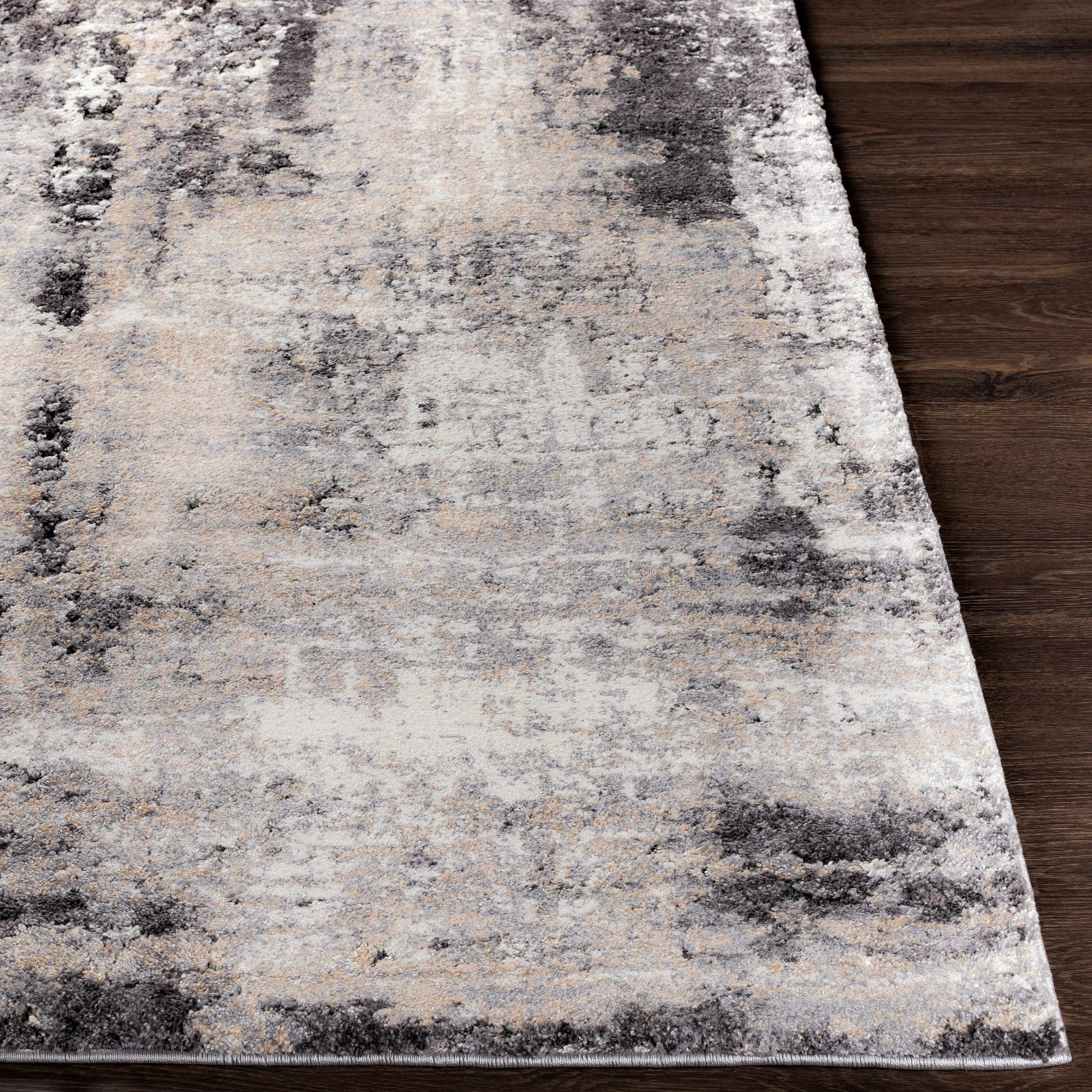Witchford Abstract Charcoal Thick Rug - Image 7