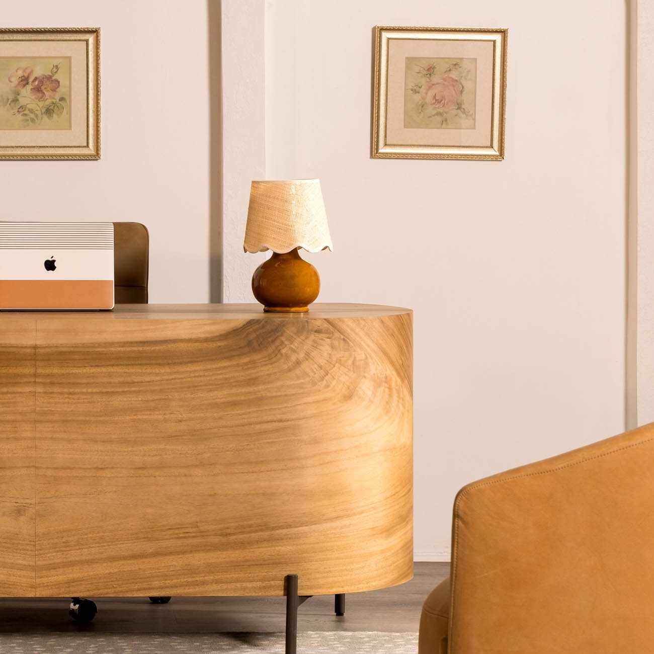 Wokila Tan Solid Ceramic Table Lamp - Image 3