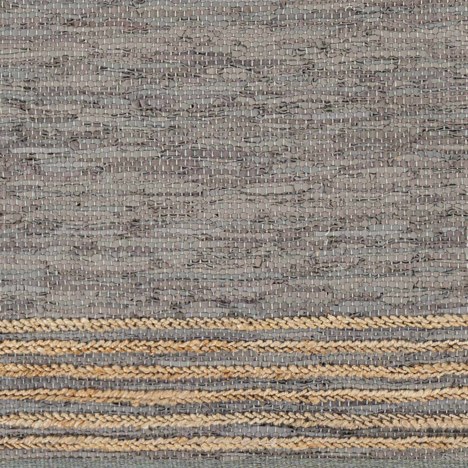Wollert Gray Leather&Jute Rug - Clearance - Image 7
