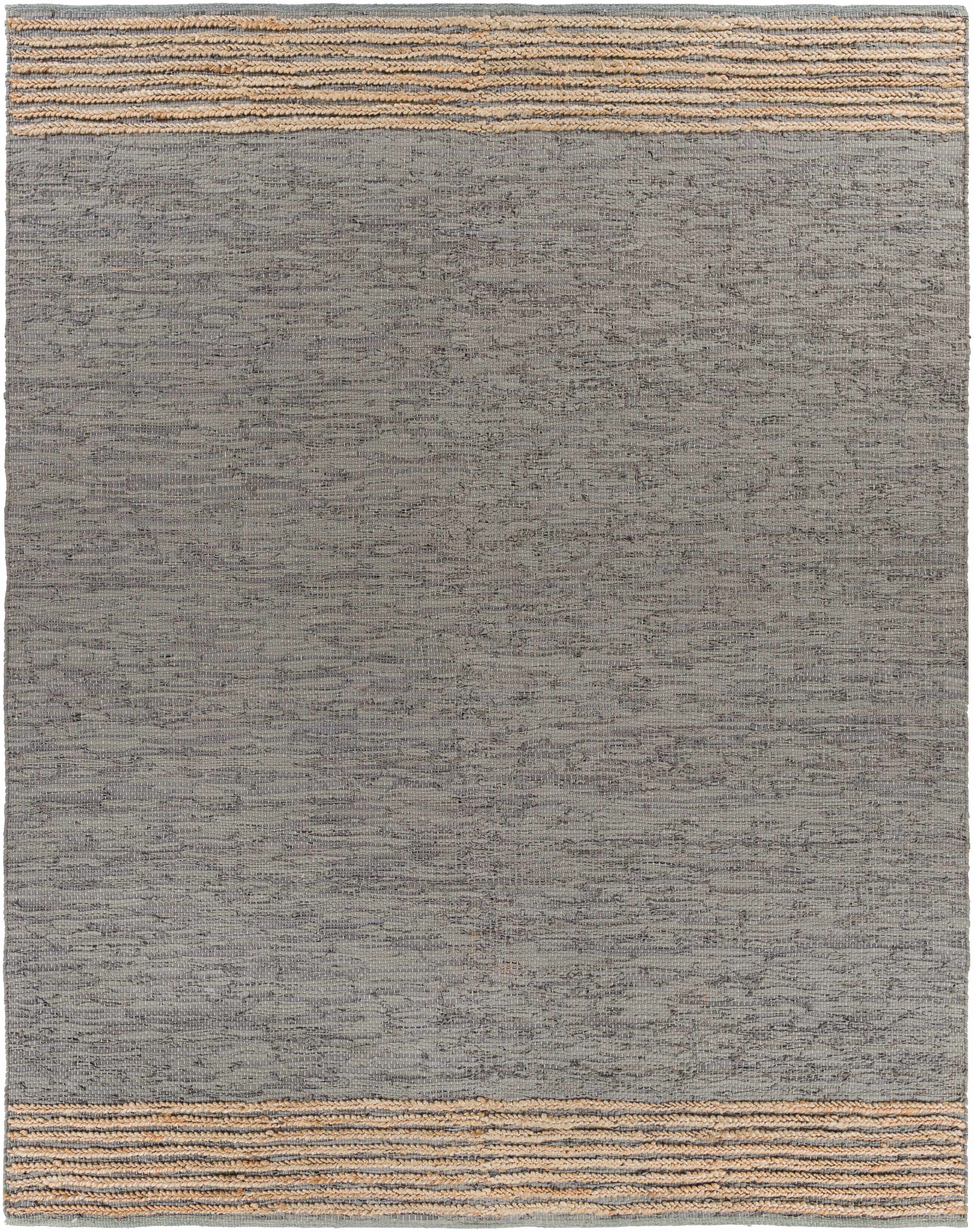 Wollert Gray Leather&Jute Rug - Clearance - Image 8