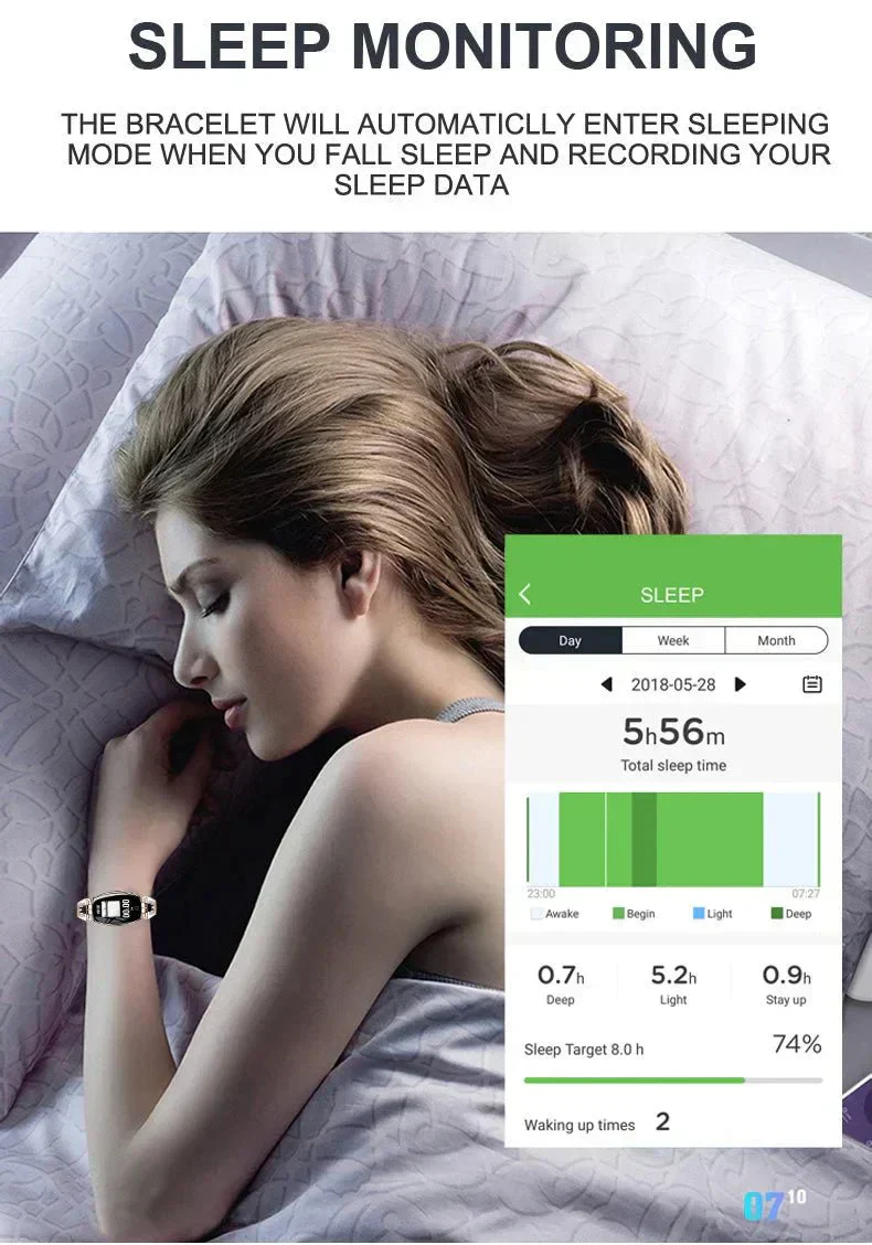 Women’s Fitness Tracker Watch Heart Rate Blood Pressure IP67 Waterproof - Image 14