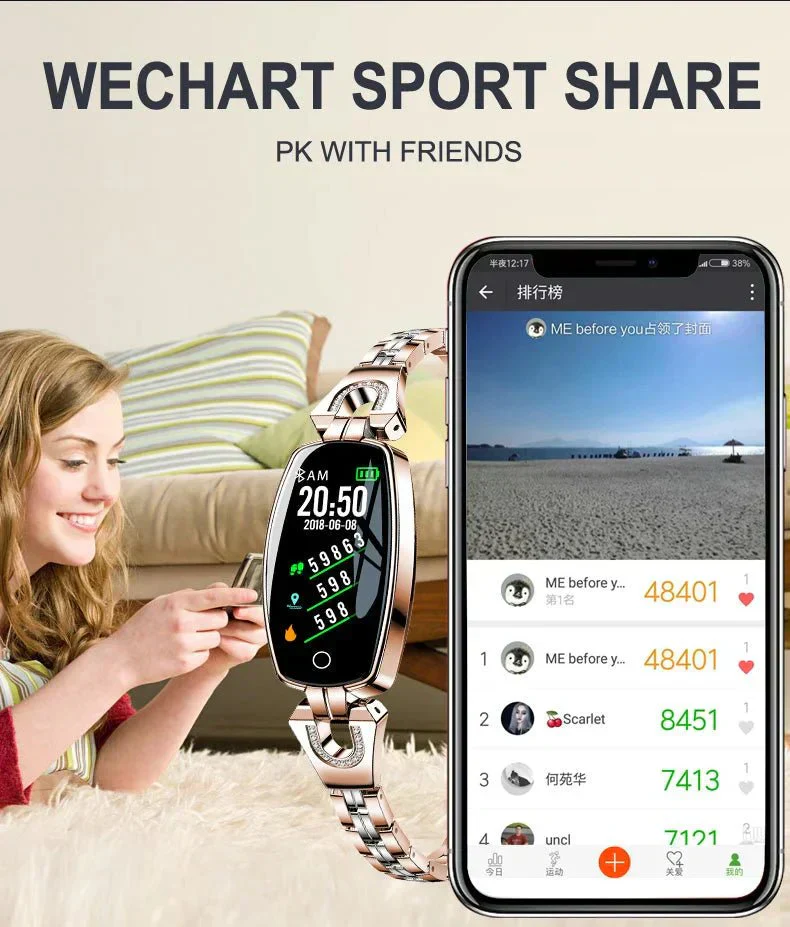 Women’s Fitness Tracker Watch Heart Rate Blood Pressure IP67 Waterproof - Image 9