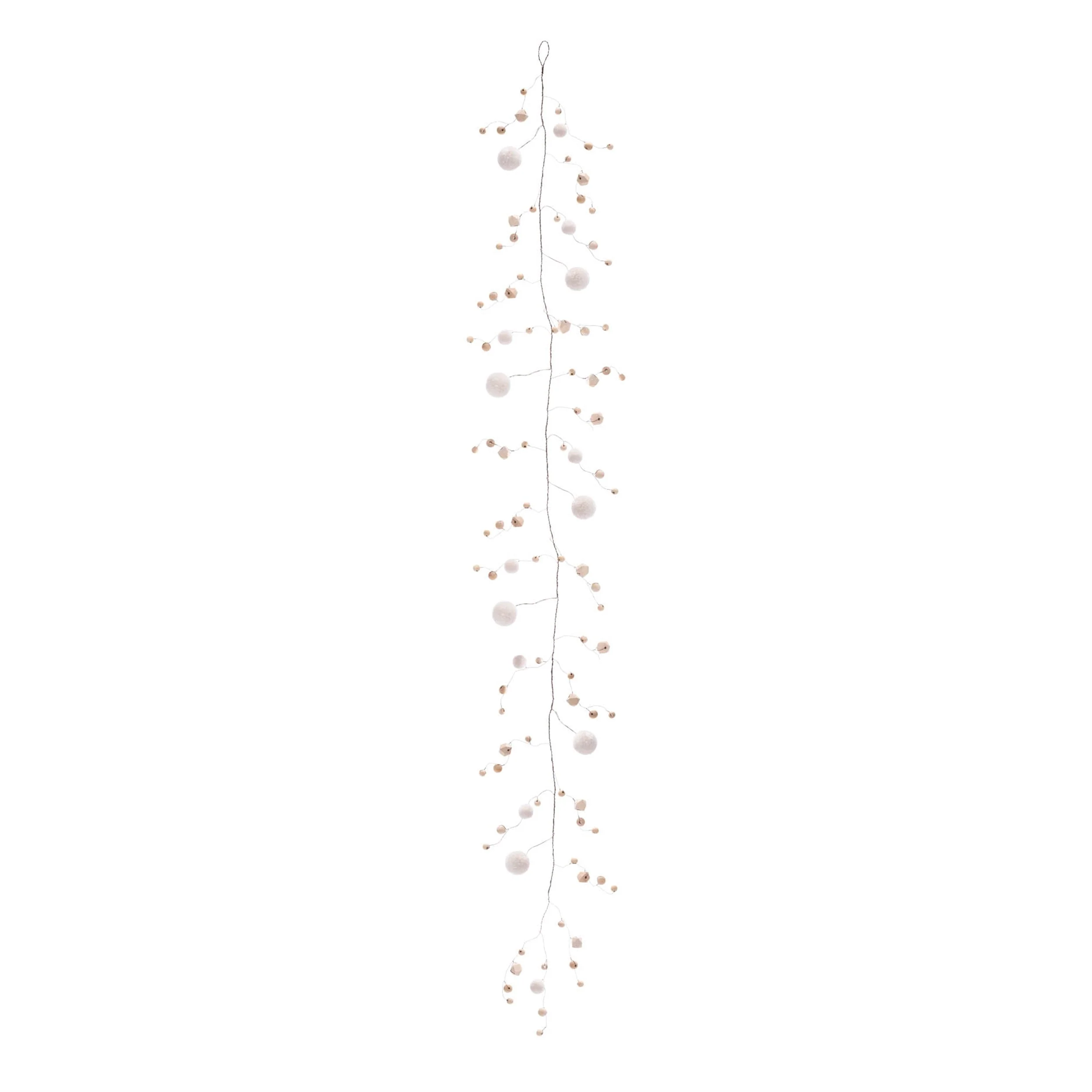 Wood Bead and Puff Ball Garland (Set of 2) - Image 2