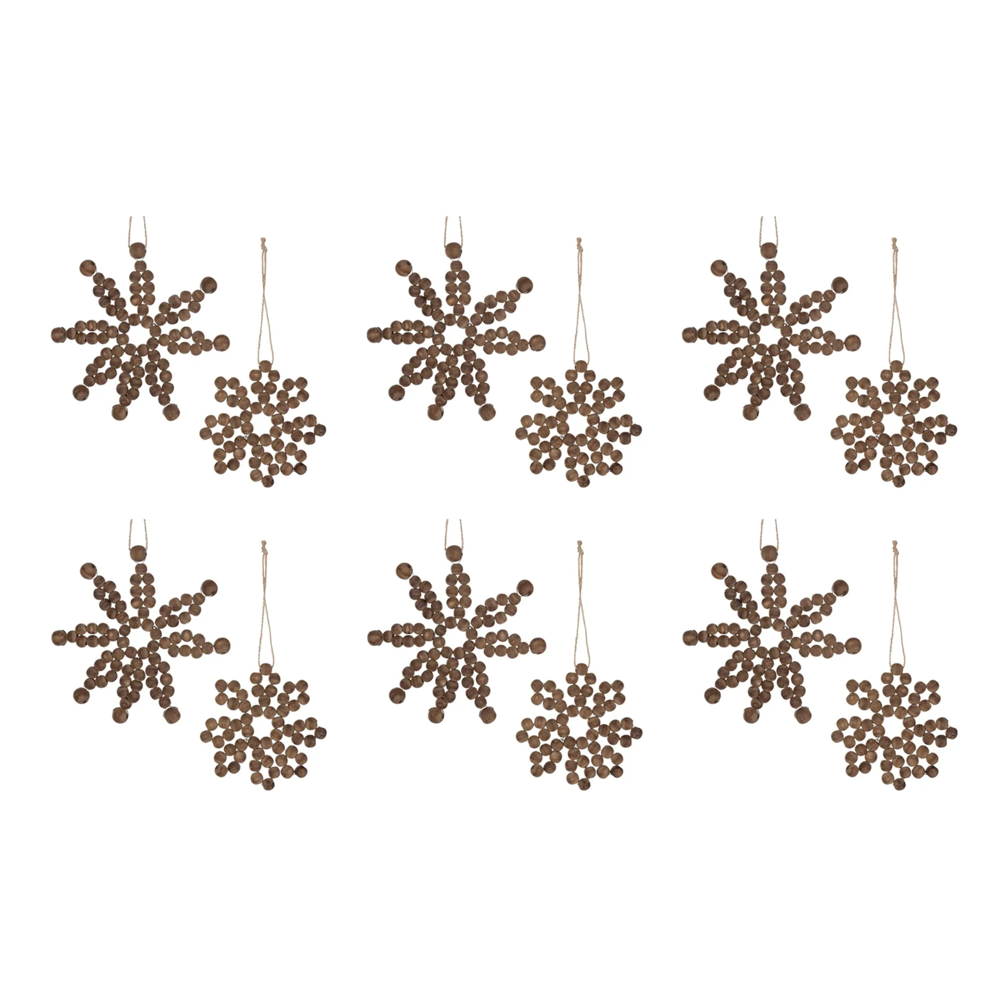 Wood Bead Snowflake Ornament (Set of 12) - Image 5