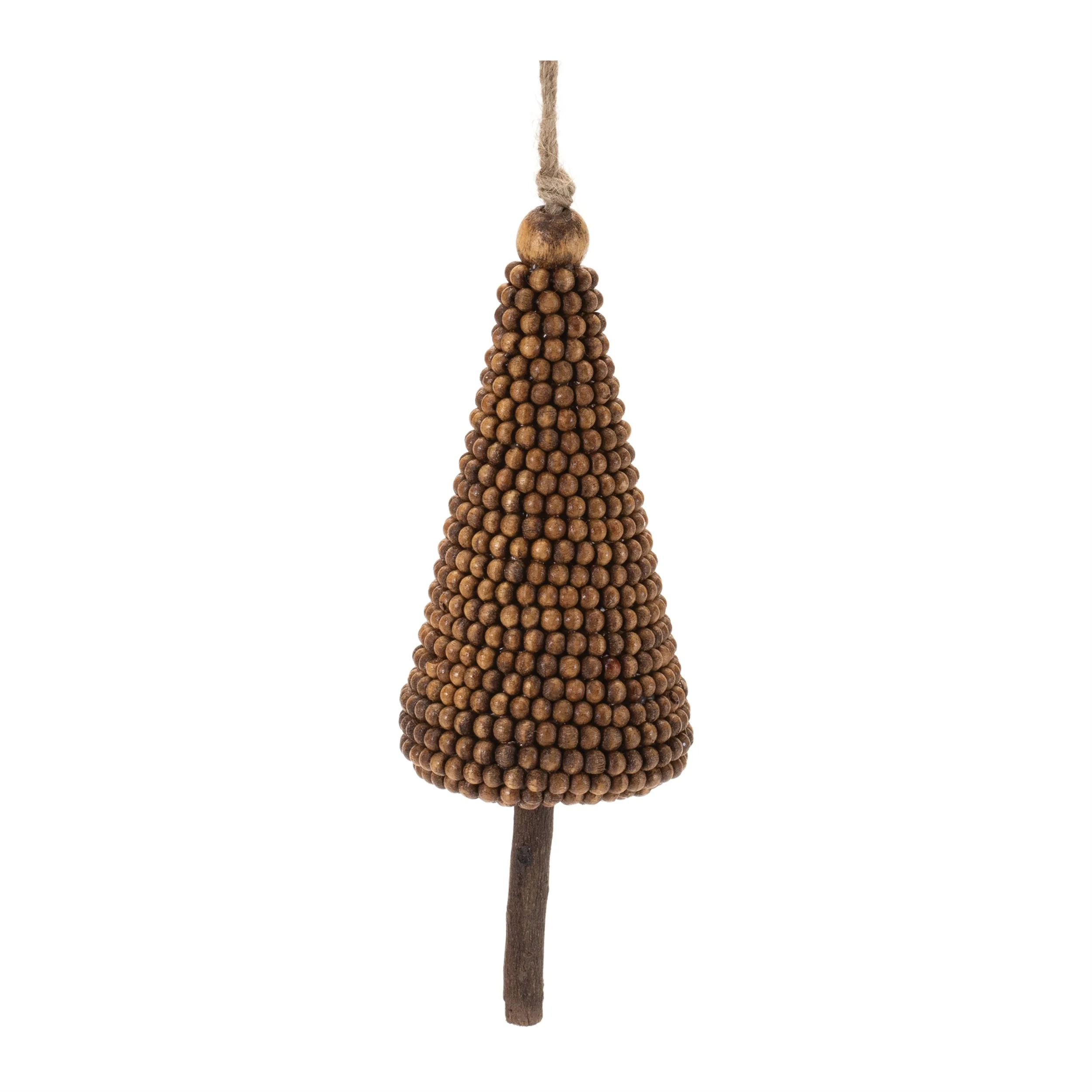 Wood Beaded Pine Tree Ornament (Set of 4) - Image 3