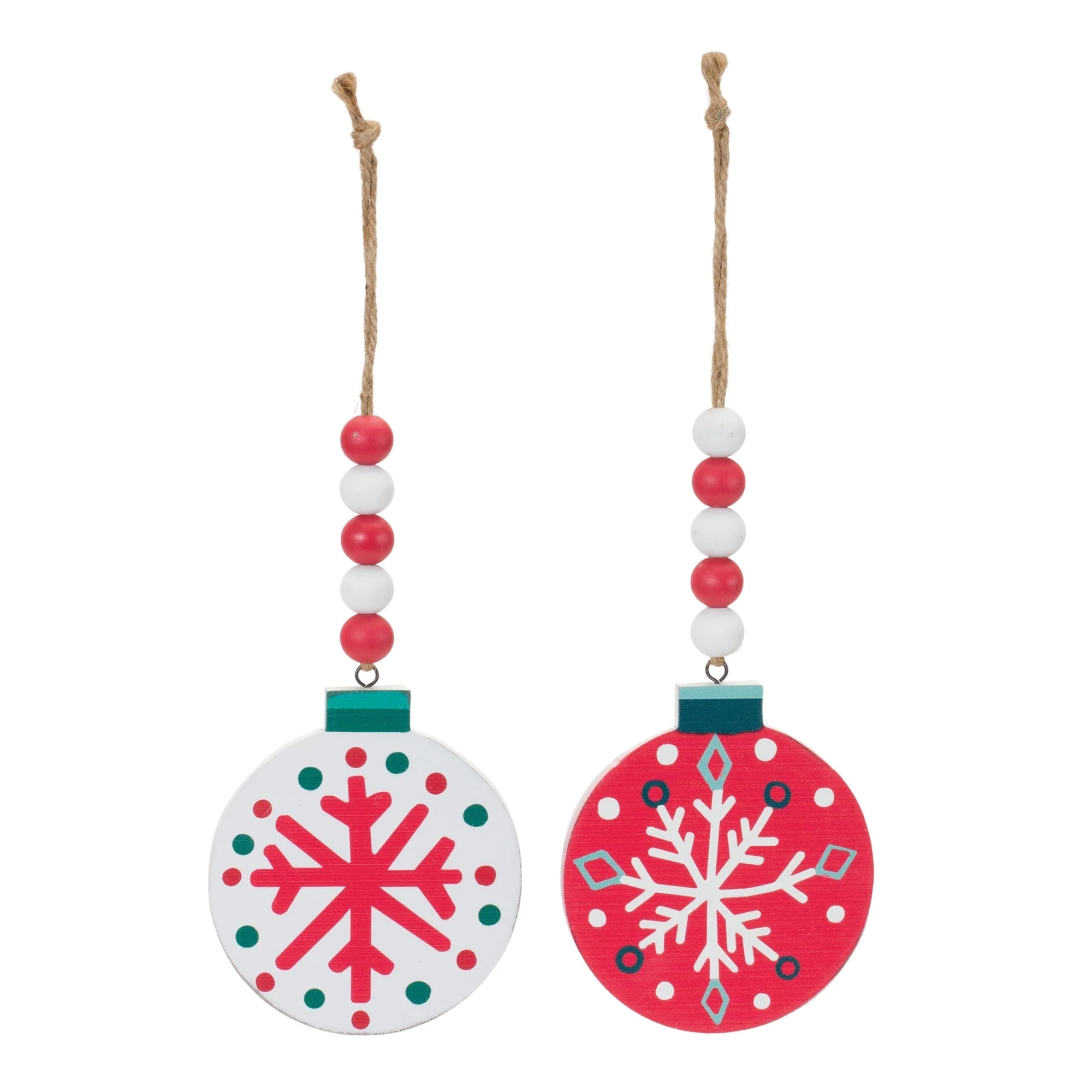 Wood Beaded Snowflake Ornament (Set of 12) - Image 2