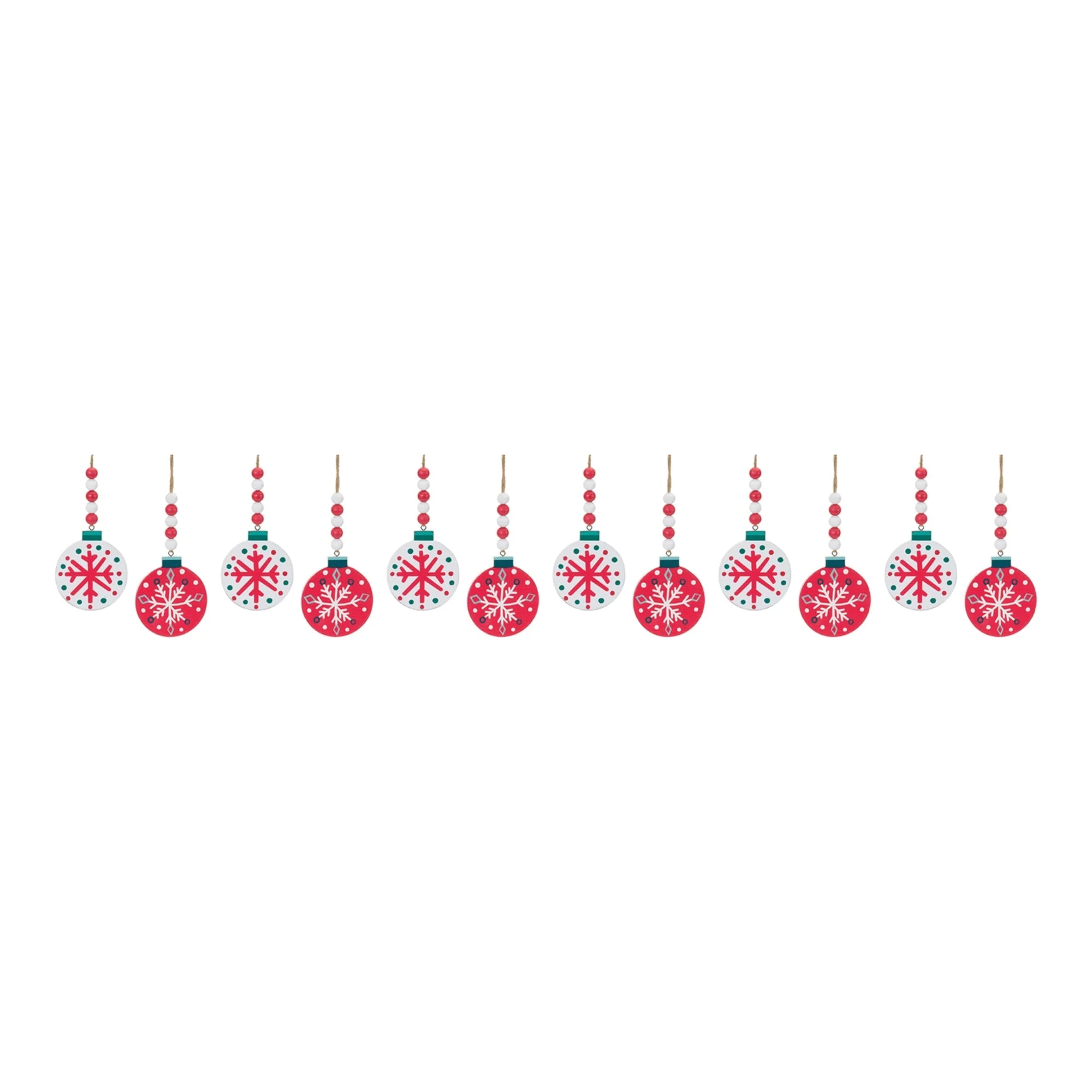 Wood Beaded Snowflake Ornament (Set of 12) - Image 5