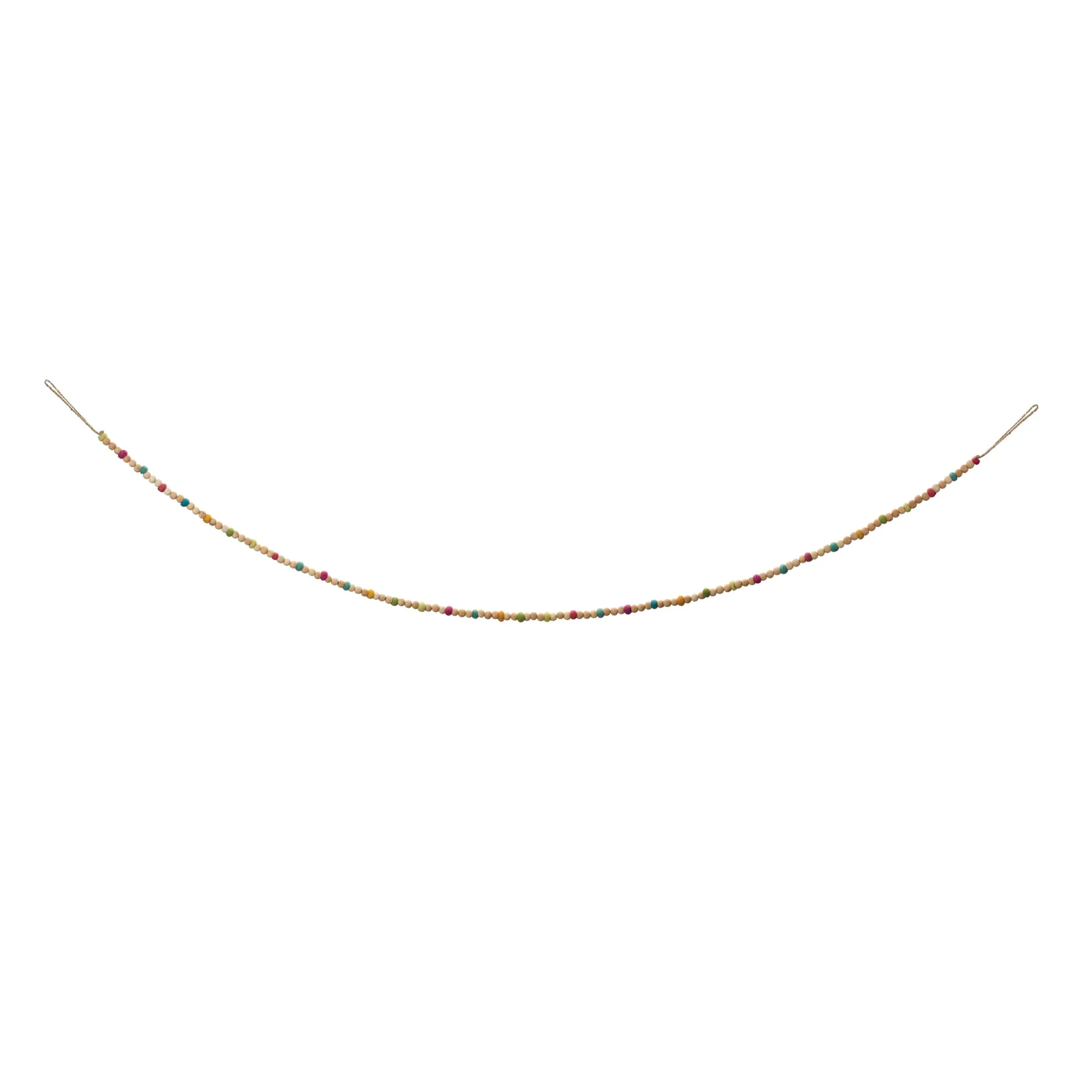 Wood Beaded Wool Garland (Set of 2) - Image 2
