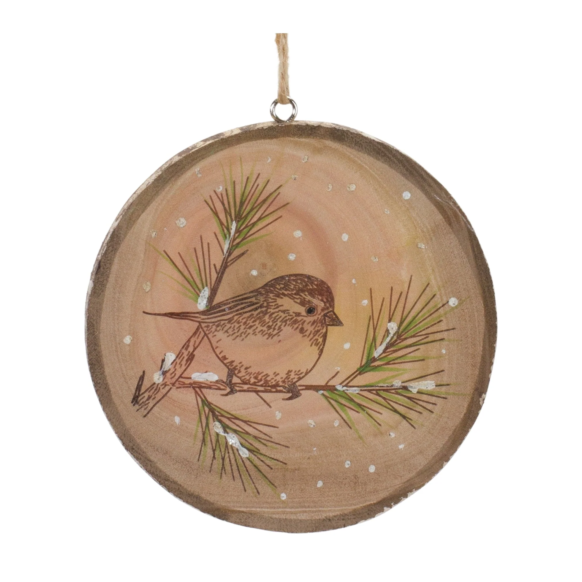 Wood Bird Tree Disc Ornament (Set of 12) - Image 2