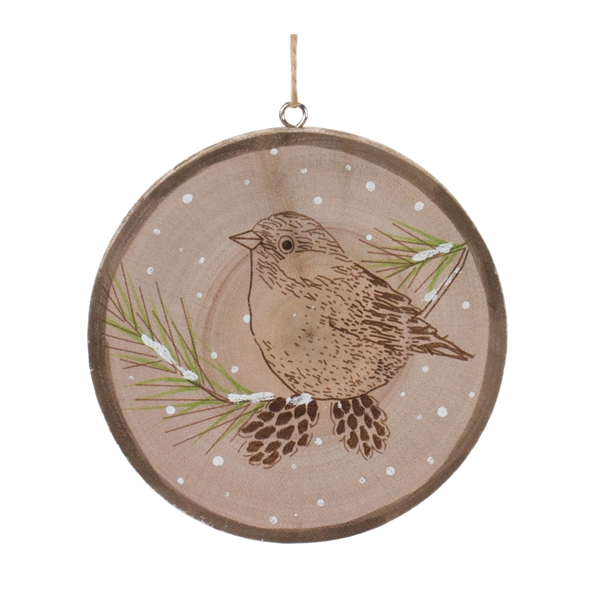 Wood Bird Tree Disc Ornament (Set of 12) - Image 3