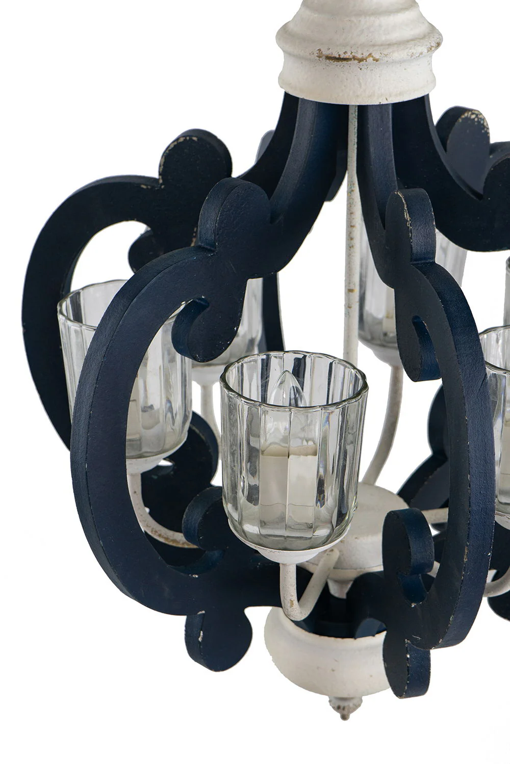 Wood Chandelier 6 Light Farmhouse Pendant Lighting Cream - Image 8