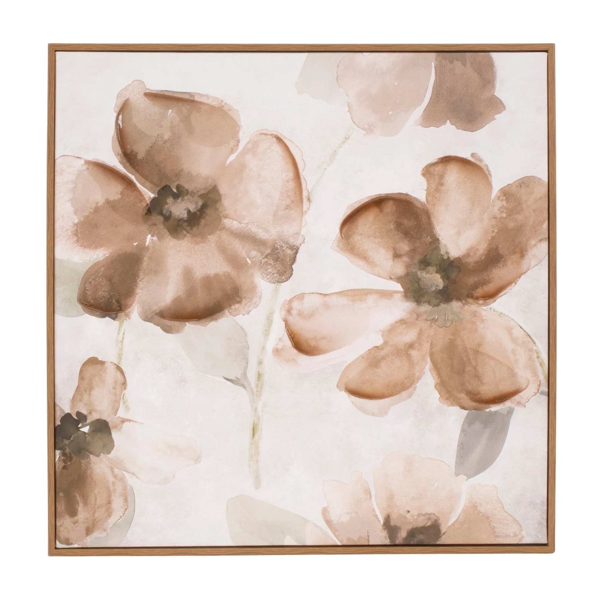 Wood Floral Block Plaque (Set of 2) - Image 2