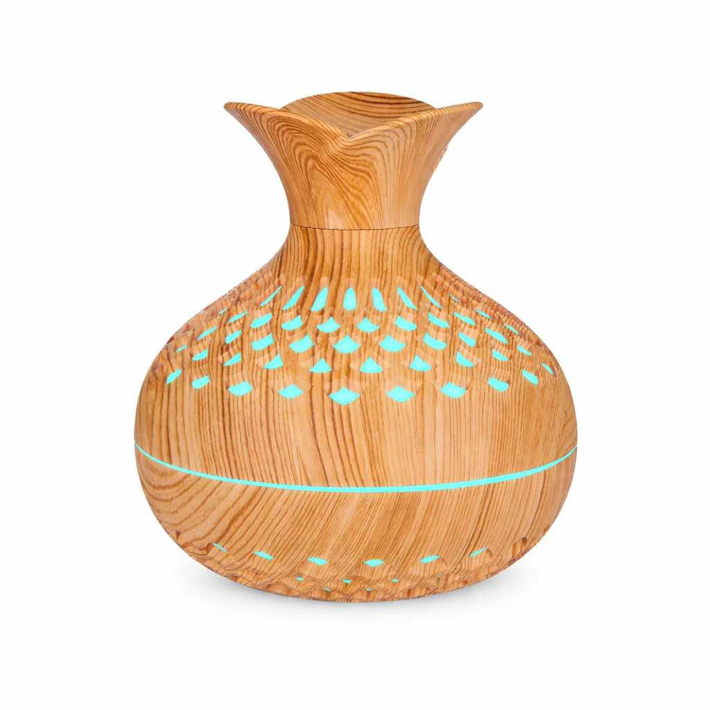 Wood Grain Aromatherapy Diffuser 300ml USB Mini Air Humidifier with Night Light - Image 8