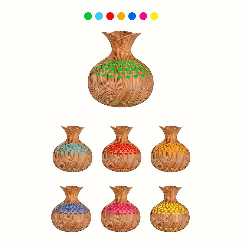 Wood Grain USB Humidifier – Essential Oil Diffuser & Lamp for Desk or Bedroom - Image 12