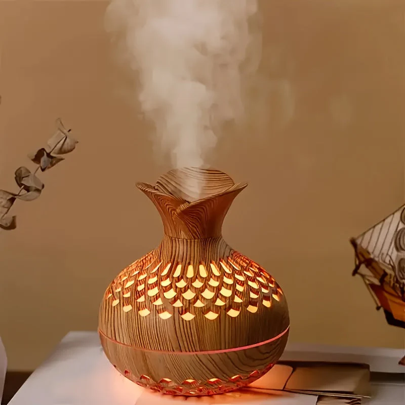 Wood Grain USB Humidifier – Essential Oil Diffuser & Lamp for Desk or Bedroom - Image 14