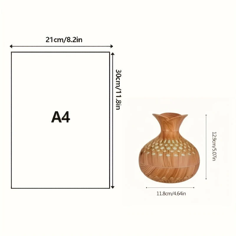 Wood Grain USB Humidifier – Essential Oil Diffuser & Lamp for Desk or Bedroom - Image 3