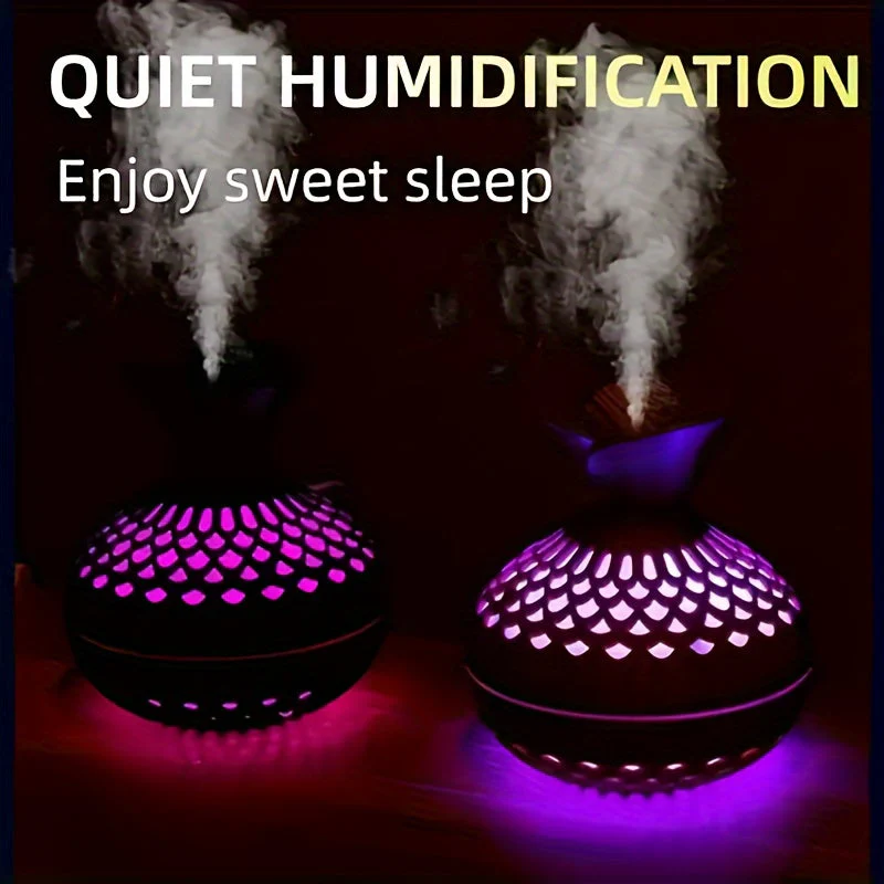 Wood Grain USB Humidifier – Essential Oil Diffuser & Lamp for Desk or Bedroom - Image 5
