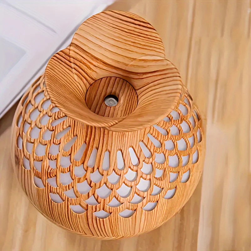 Wood Grain USB Humidifier – Essential Oil Diffuser & Lamp for Desk or Bedroom - Image 8