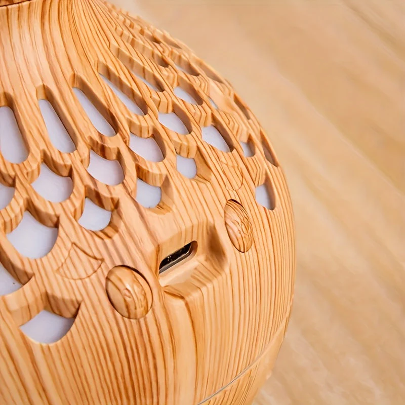 Wood Grain USB Humidifier – Essential Oil Diffuser & Lamp for Desk or Bedroom - Image 9