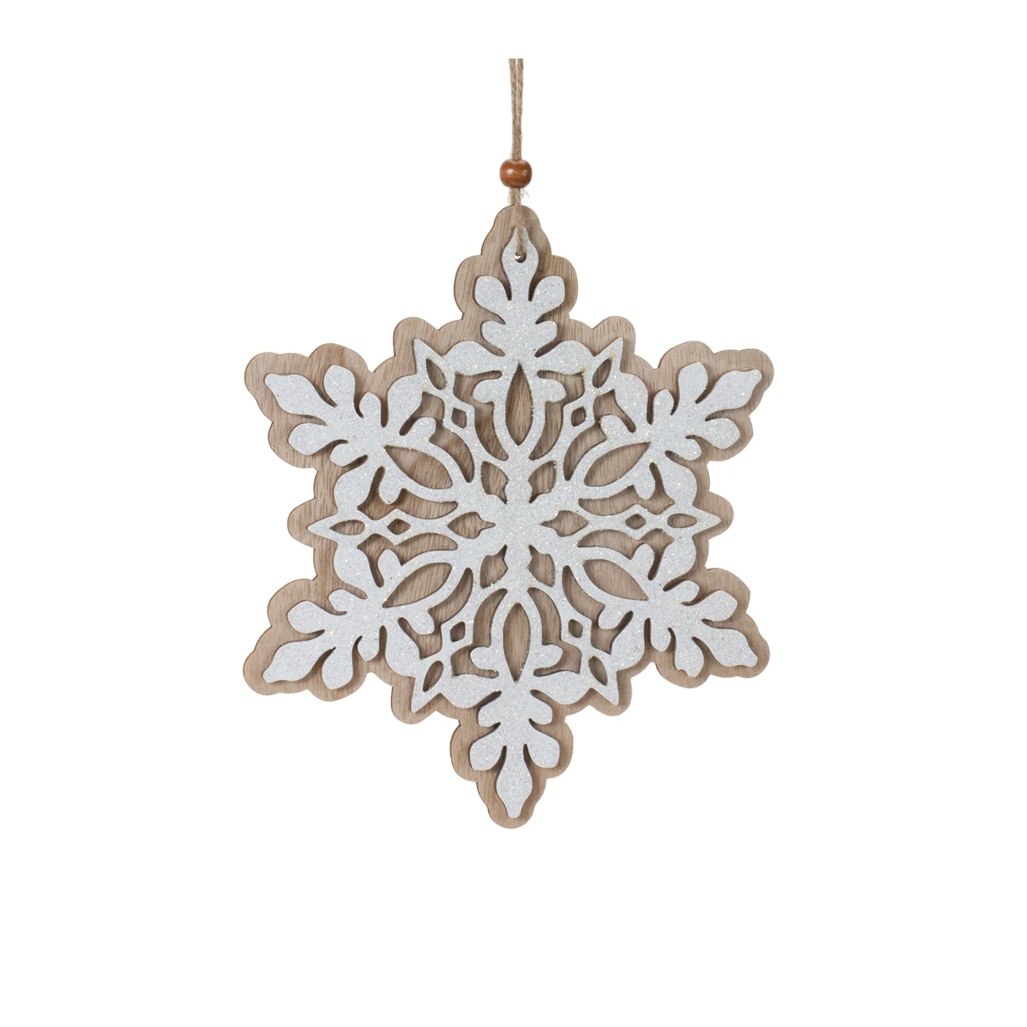 Wood Snowflake Ornaments (Set of 24) - Image 3
