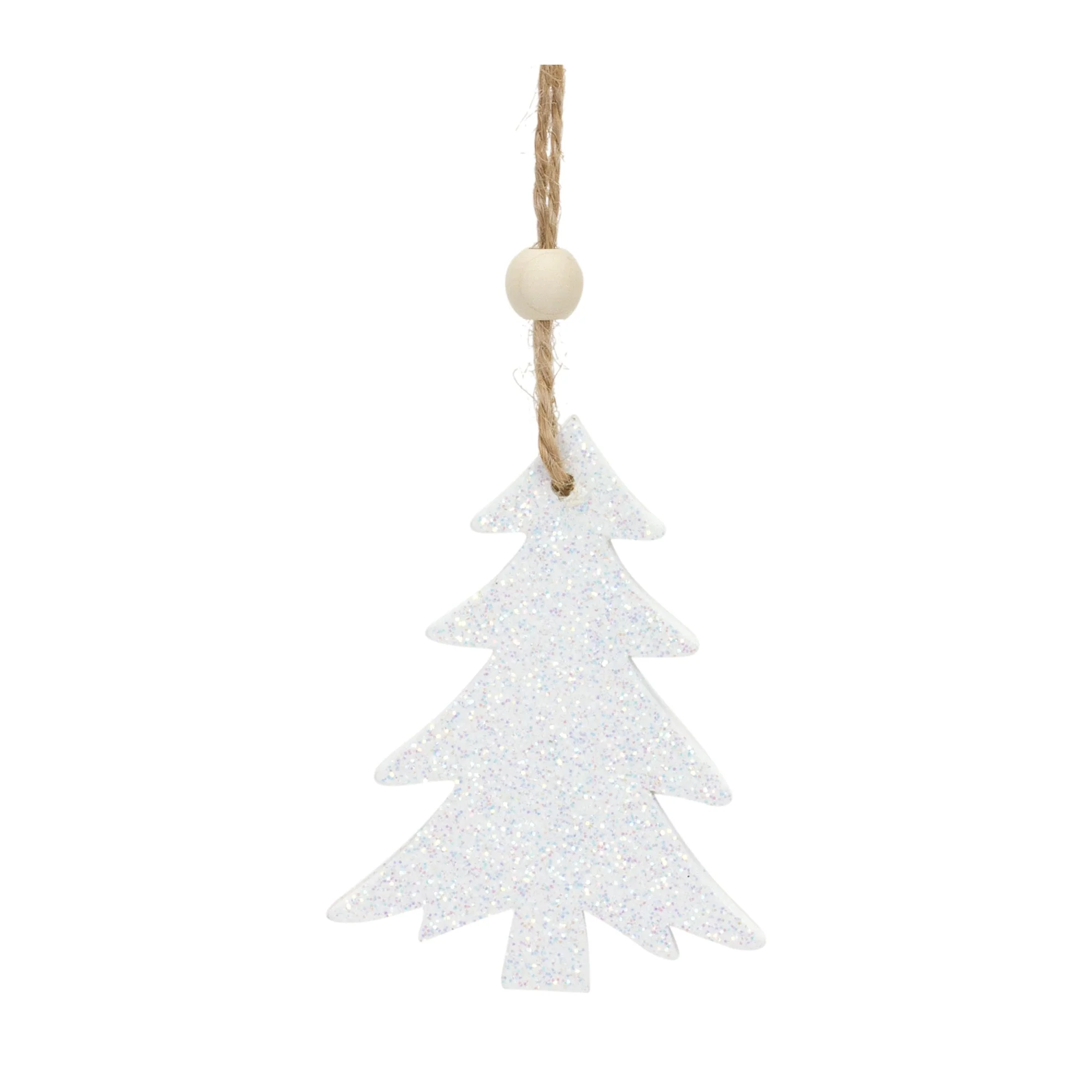Wood Tree Tag Ornament with Beaded Hanger (Set of 9) - Image 5