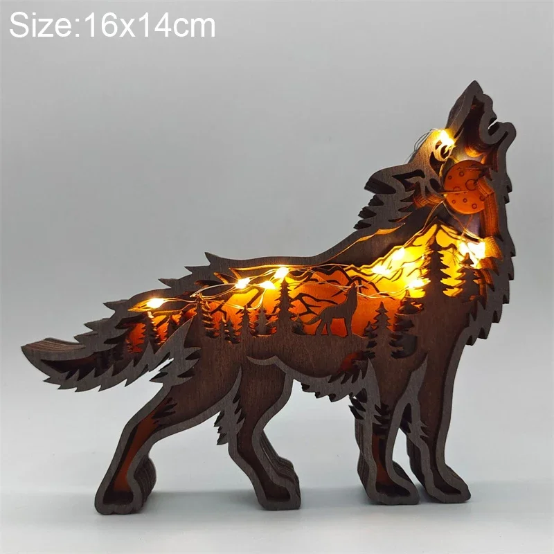 Wooden Animal LED Night Light Battery Table Lamp Kids Bedroom Decor Gift - Image 20