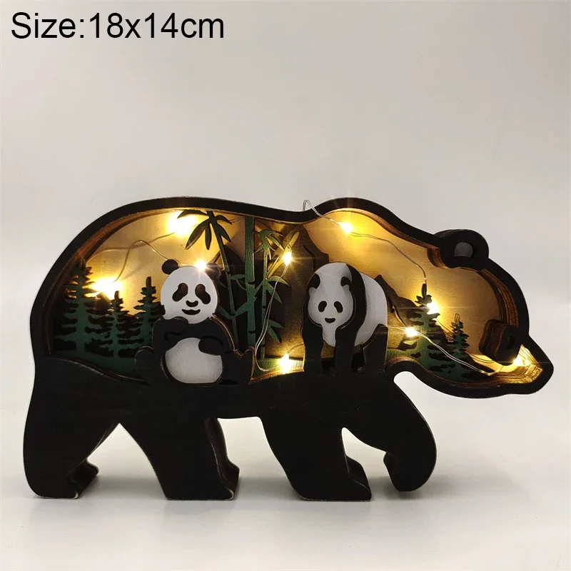 Wooden Animal LED Night Light Battery Table Lamp Kids Bedroom Decor Gift - Image 28