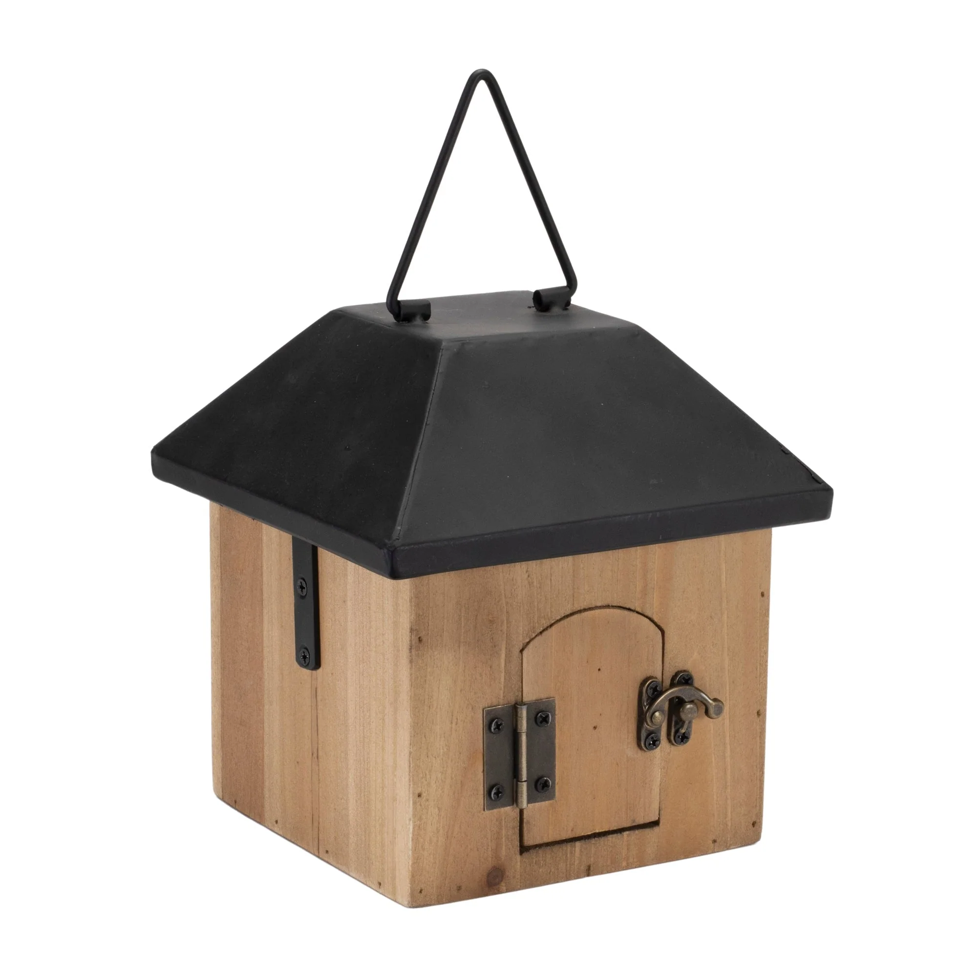 Wooden Birdhouse with Metal Roof 7.7"H - Image 2