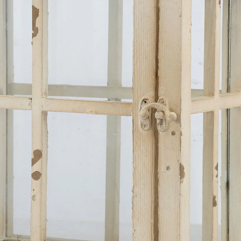 Wooden Candle Lantern Decorative Hurricane Holder - Ivory - Image 3