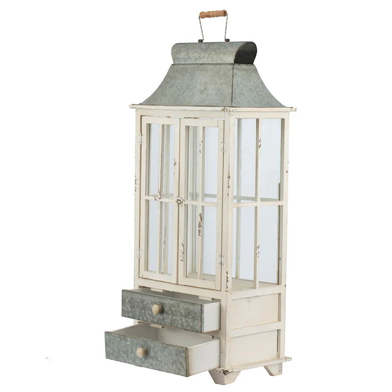 Wooden Candle Lantern Decorative Hurricane Holder - Ivory - Image 6