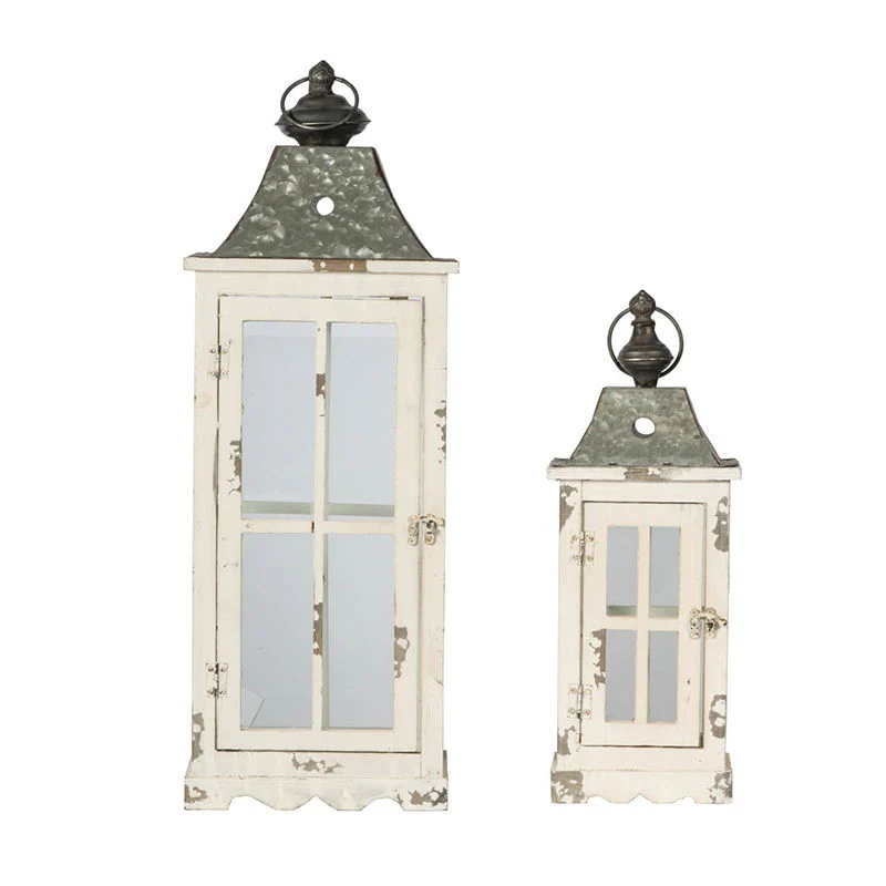 Wooden Candle Lantern Decorative Hurricane Lantern Holder - Image 2