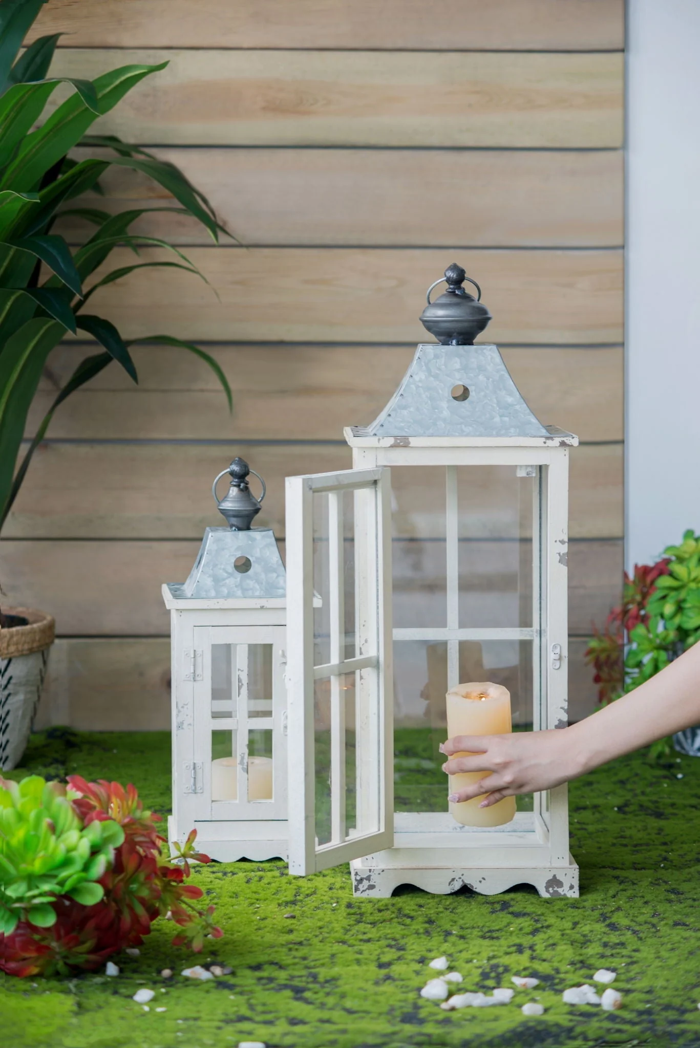 Wooden Candle Lantern Decorative Hurricane Lantern Holder - Image 4