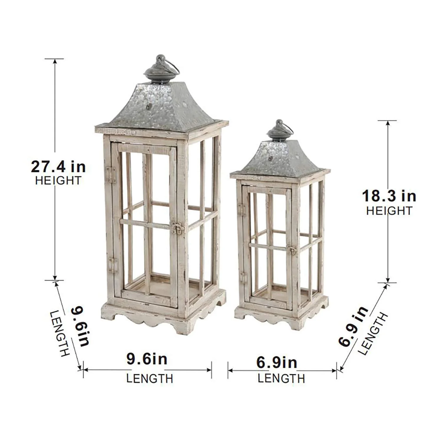 Wooden Candle Lantern Decorative Hurricane Lantern Holder - Image 7