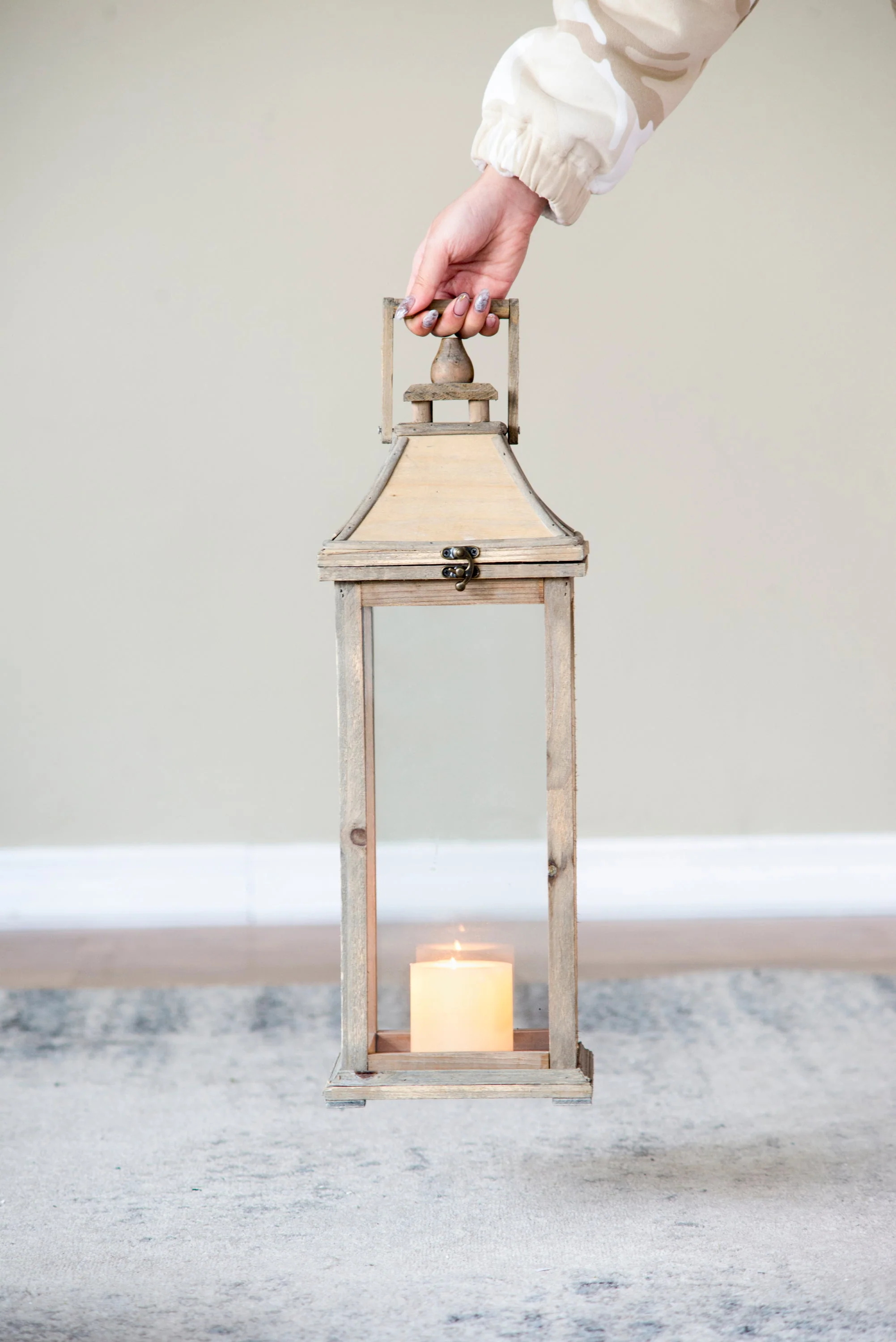 Wooden Candle Lantern Decorative, Hurricane Lantern Holder - Image 10