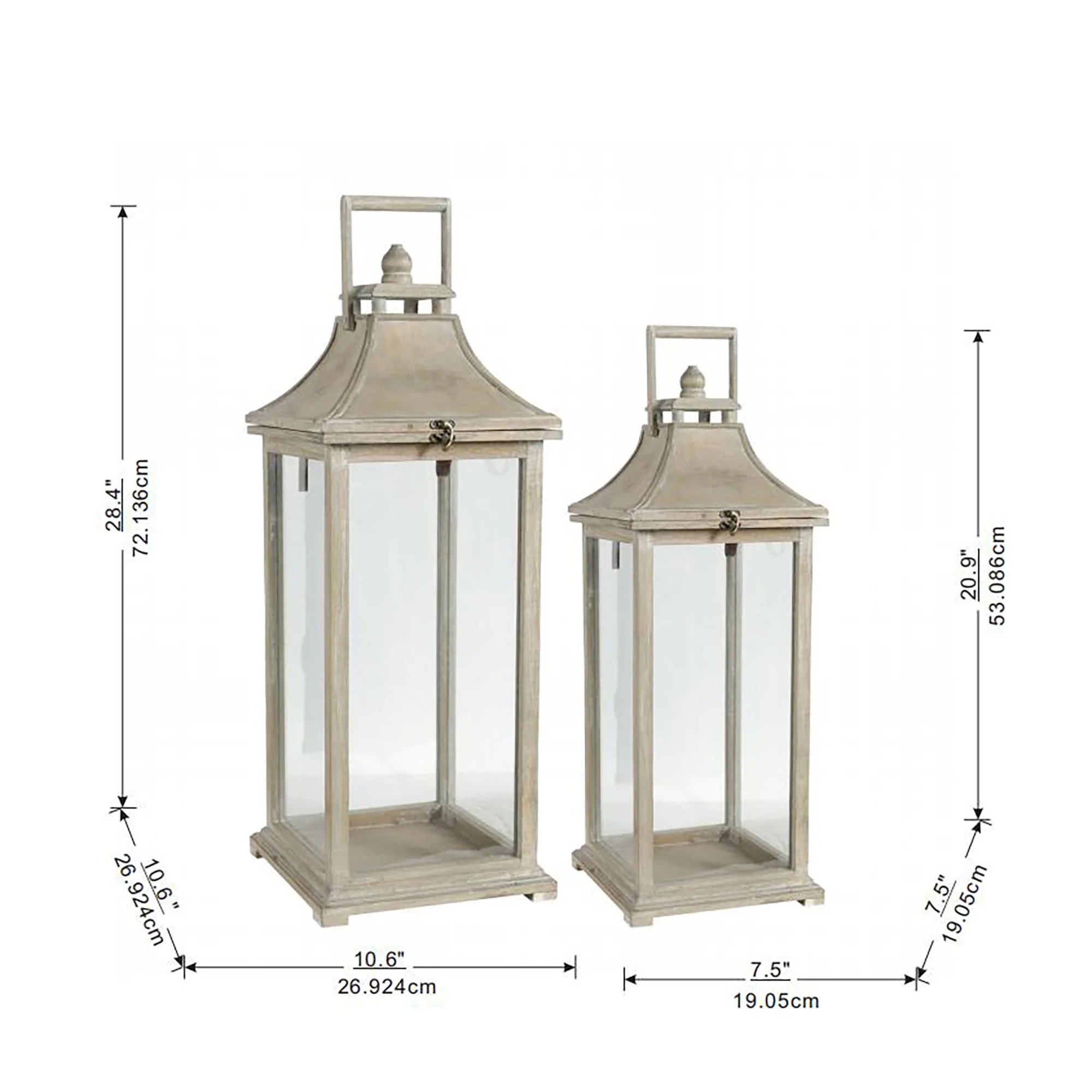 Wooden Candle Lantern Decorative, Hurricane Lantern Holder - Image 16