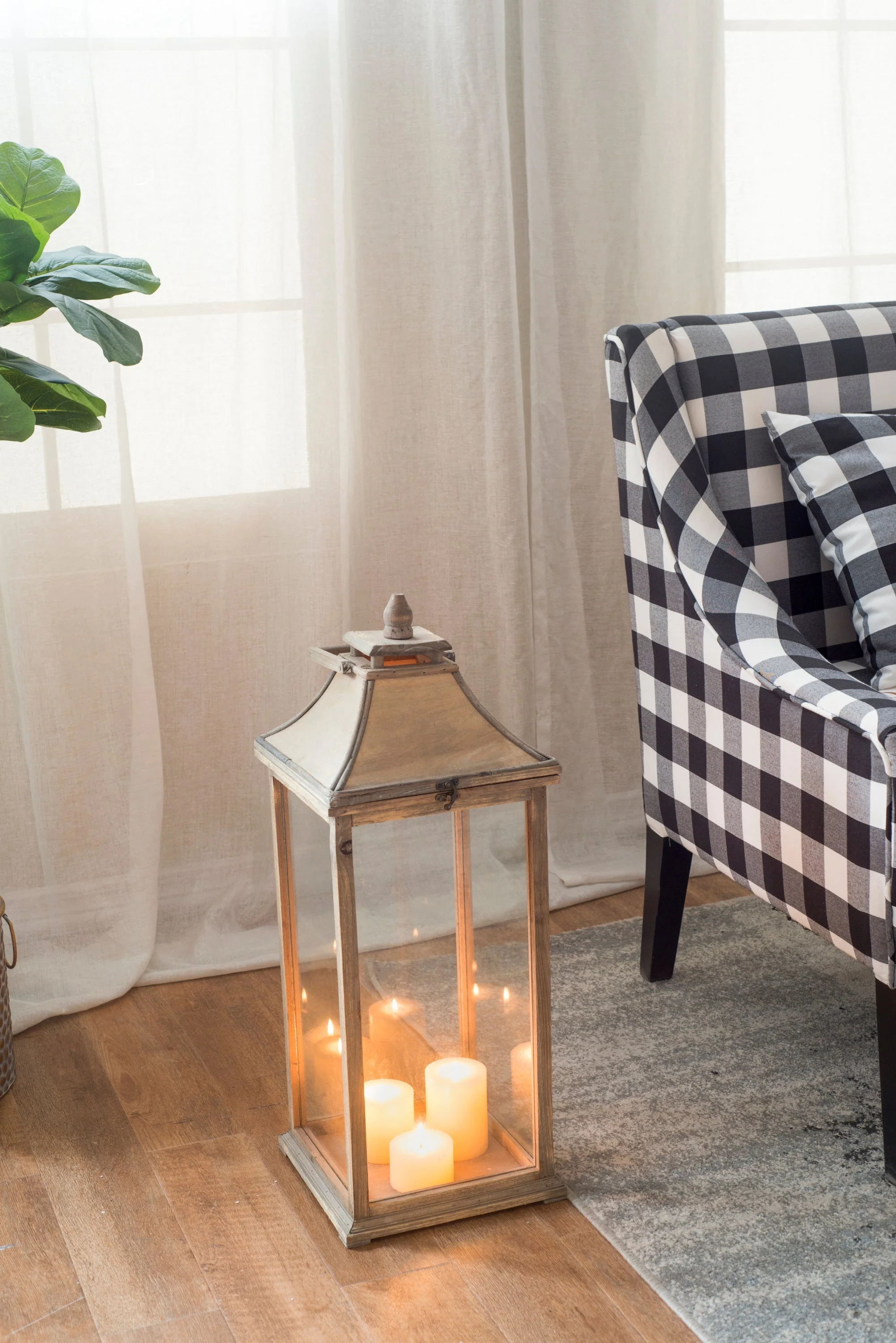 Wooden Candle Lantern Decorative, Hurricane Lantern Holder - Image 19