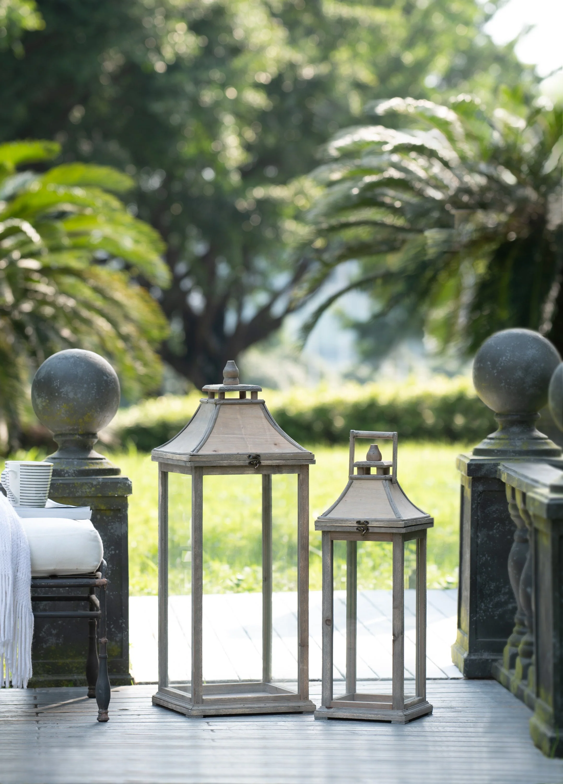 Wooden Candle Lantern Decorative, Hurricane Lantern Holder - Image 2