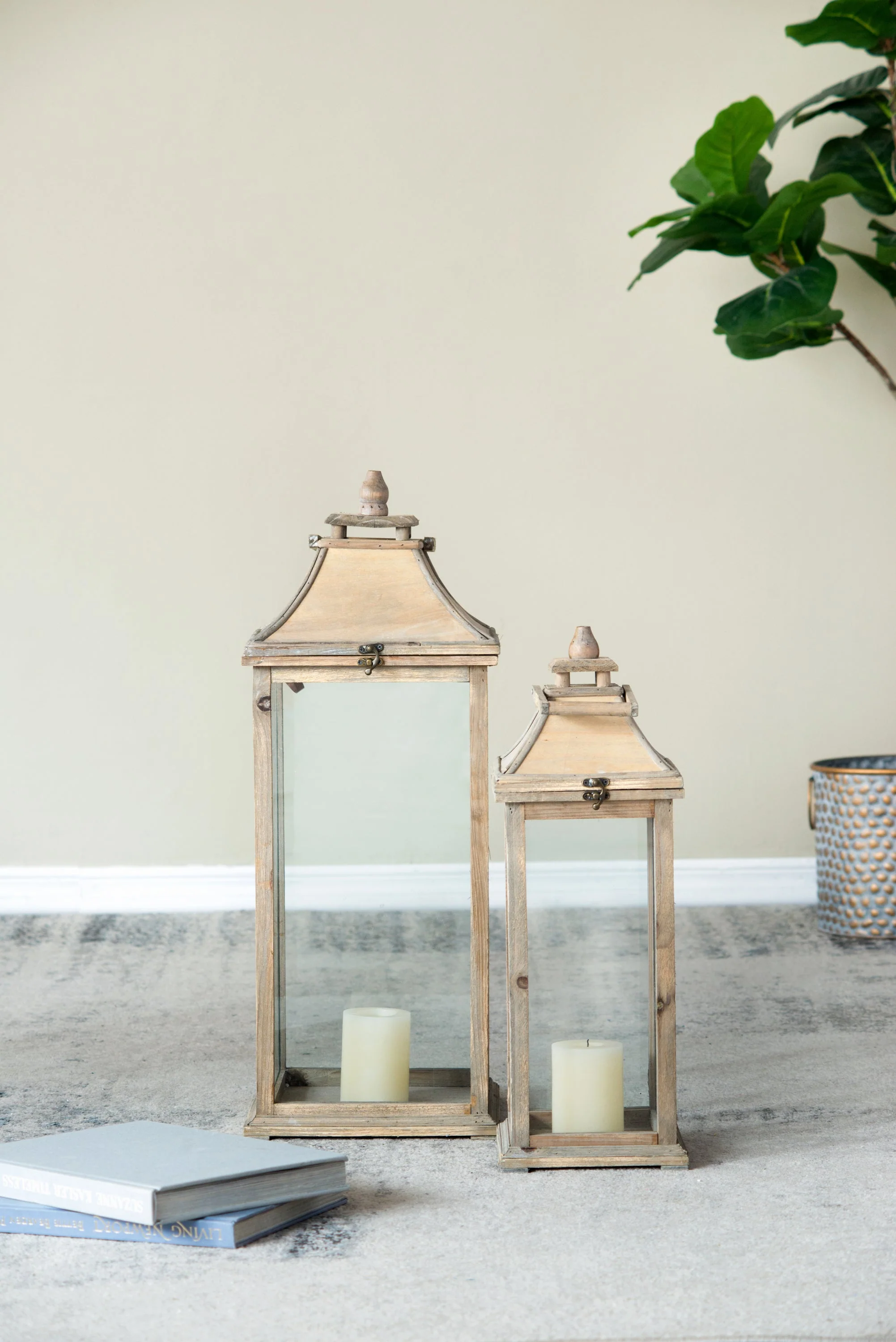 Wooden Candle Lantern Decorative, Hurricane Lantern Holder - Image 21