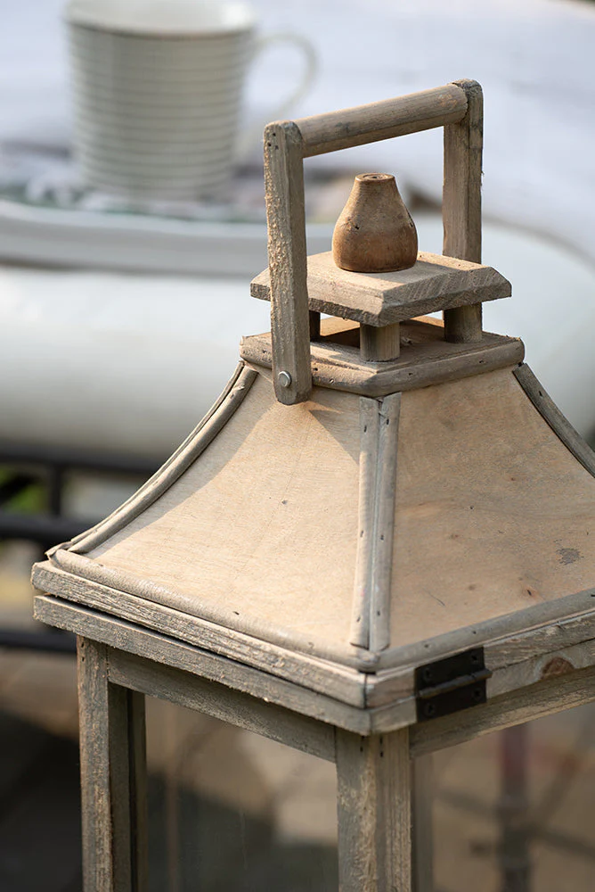 Wooden Candle Lantern Decorative, Hurricane Lantern Holder - Image 5