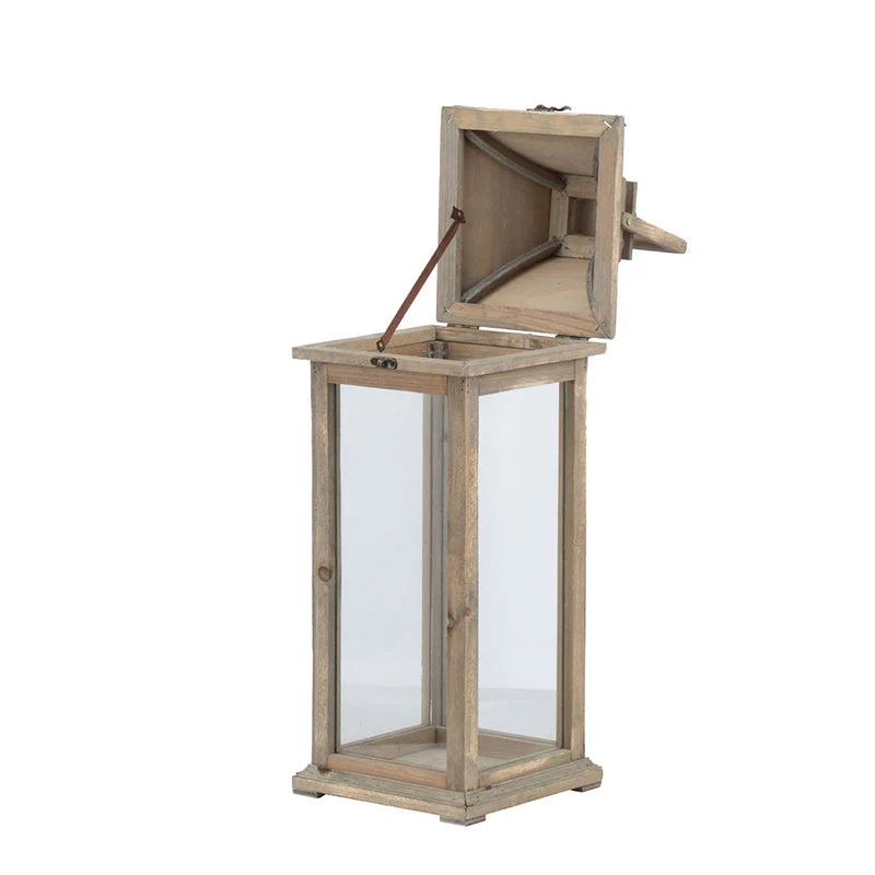 Wooden Candle Lantern Decorative, Hurricane Lantern Holder - Image 7