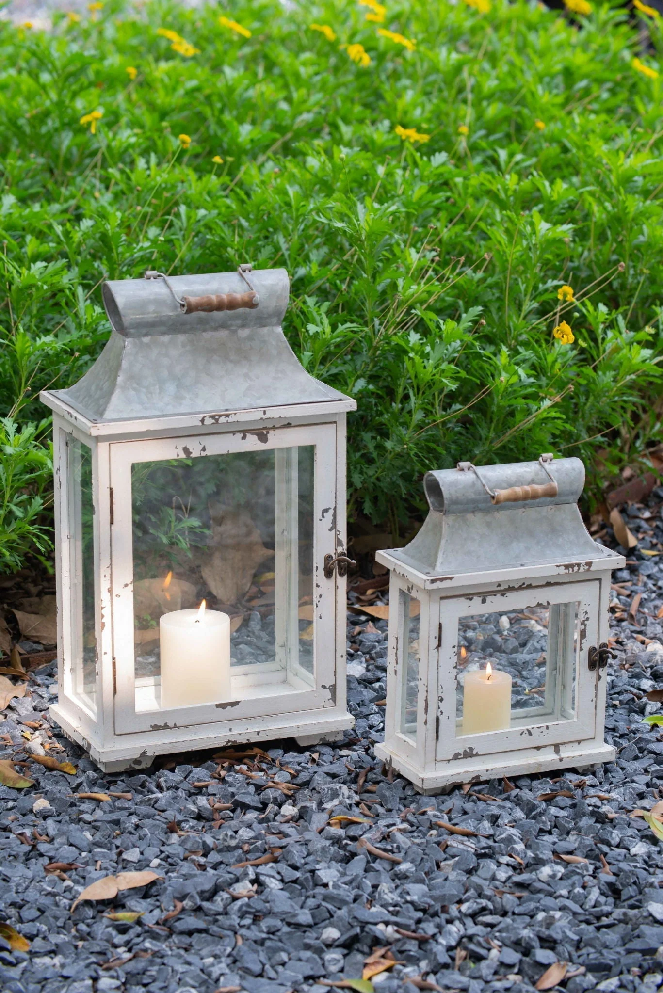 Wooden Candle Lantern Decorative Set of Two for Indoor and Outdoor Use - Image 12