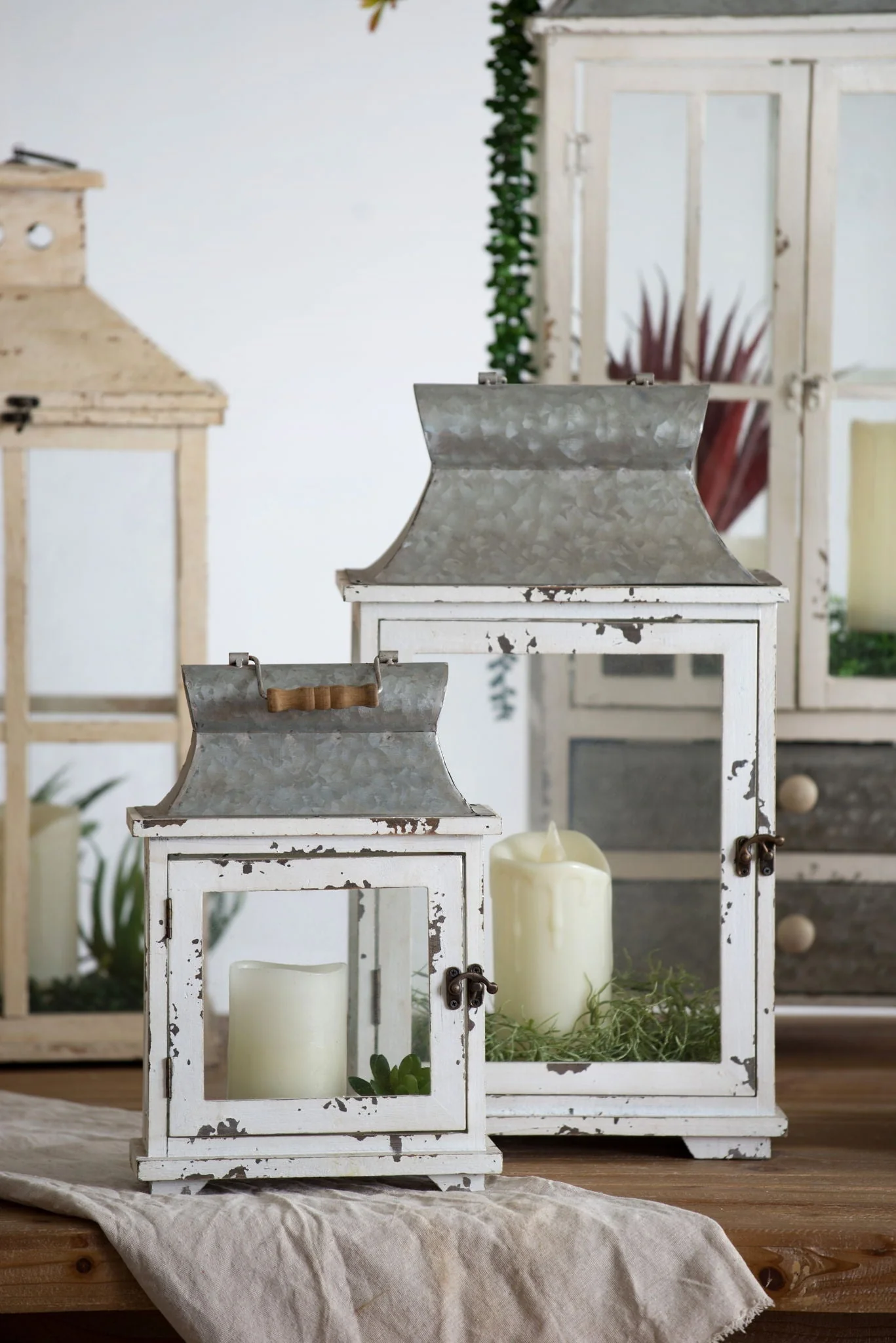 Wooden Candle Lantern Decorative Set of Two for Indoor and Outdoor Use - Image 5
