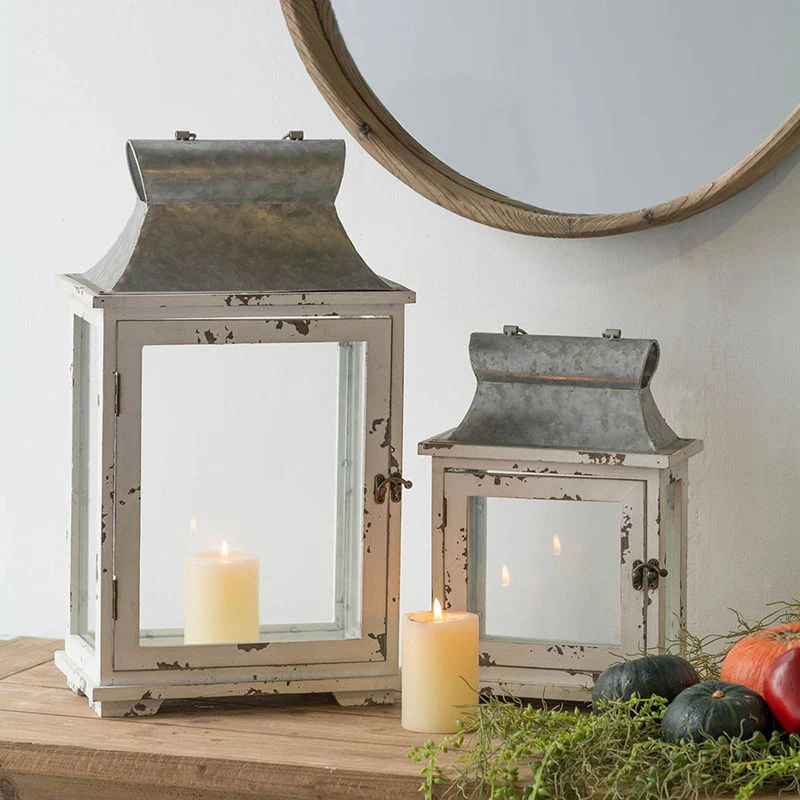 Wooden Candle Lantern Decorative Set of Two for Indoor and Outdoor Use - Image 9